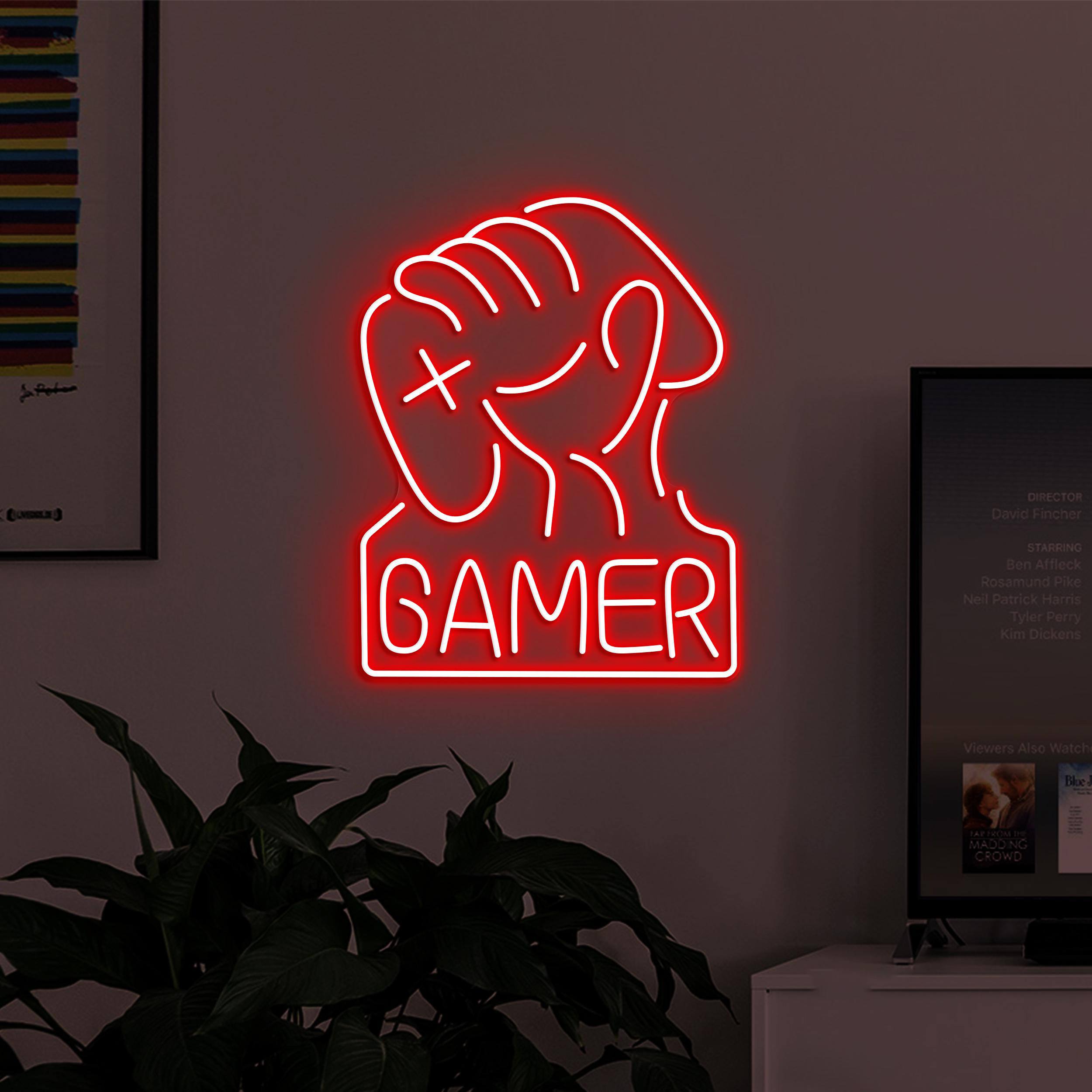 Gamer Neon Sign, Gamer LED Light, Game Controller Neon Art, Game Room Wall Decor, Kids Room Wall Art, Man Cave Neon Light, Game Lover Gift