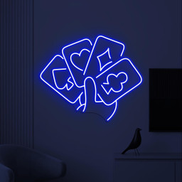Poker Cards Neon Sign, Playing Cards LED Light, Casino Cards Wall Decor, Game Room Wall Art, Poker Room Neon Light, Home Wall Led Sign, Gift