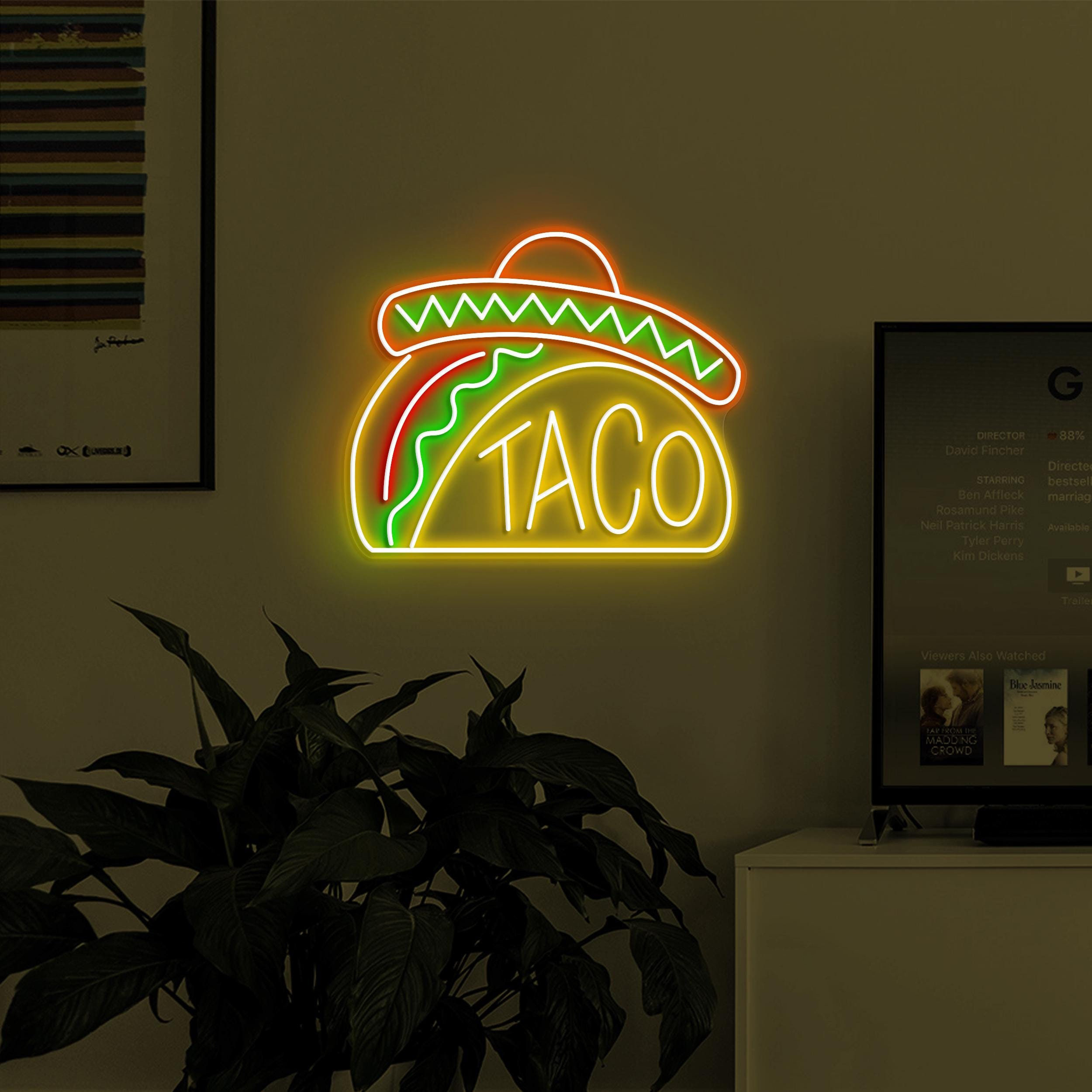 Taco Neon Sign, Taco LED Light, Street Food Wall Decor, Fast Food Light, Mexican Taco Neon Sign, Restaurant Decor, Mexican Food Wall Art