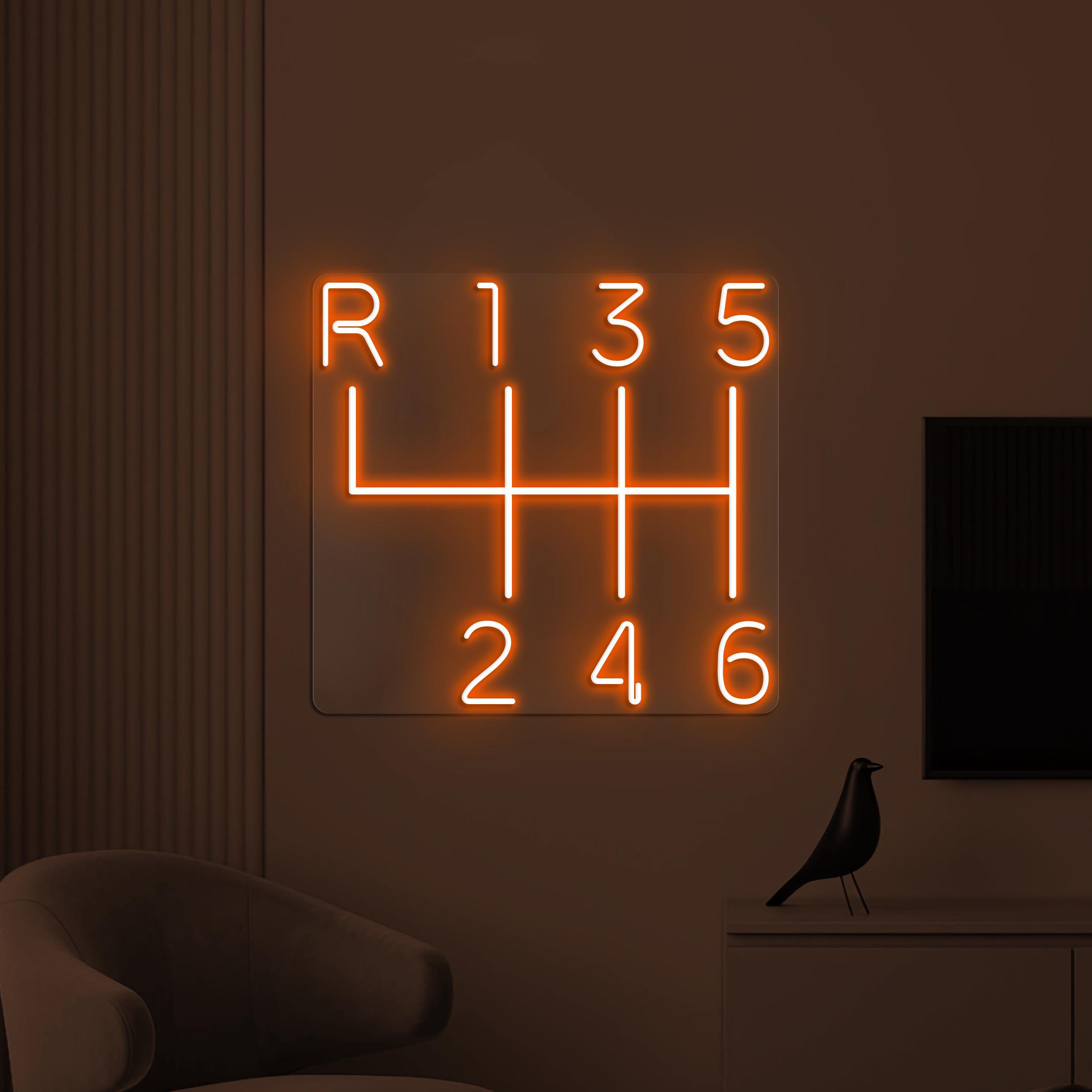 Car Gearbox Neon Sign, Car Gearbox LED Light, Auto Workshop Wall Decor, Automotive Wall Art, Garage Neon Light, Manual Gear Shift Led Sign