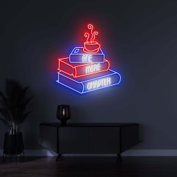 One More Chapter Neon Sign, Books Neon Sign, Coffee and Bookworm Neon Light, Room Decor for Libraries and Bookworms, Gift for Book Lovers