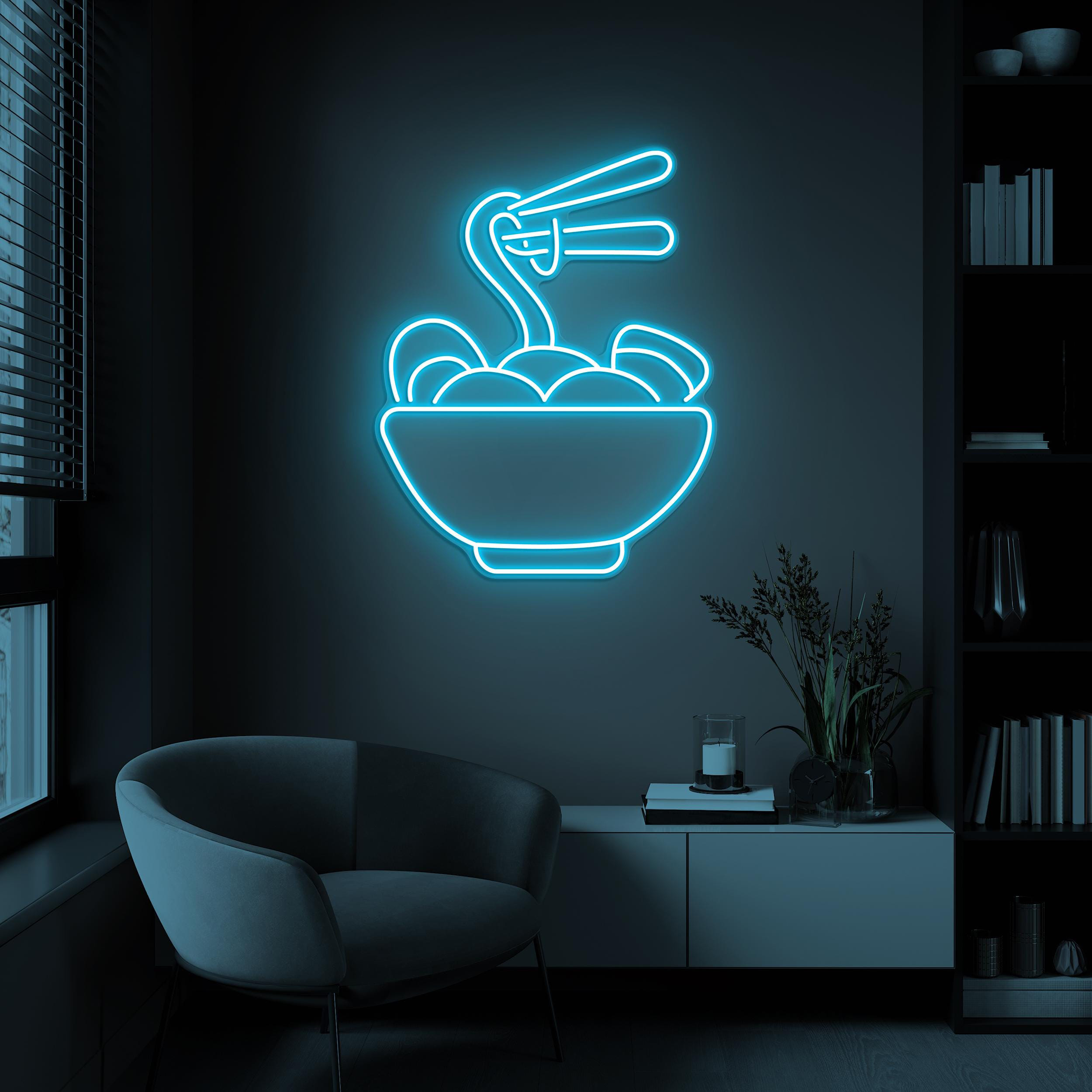 Ramen Bowl Neon Sign, Ramen Bowl LED Light, Ramen Noodles Bowl Wall Art, Ramen Lover Gift, Kitchen & Restaurant Wall Decor, Noodle LED Sign