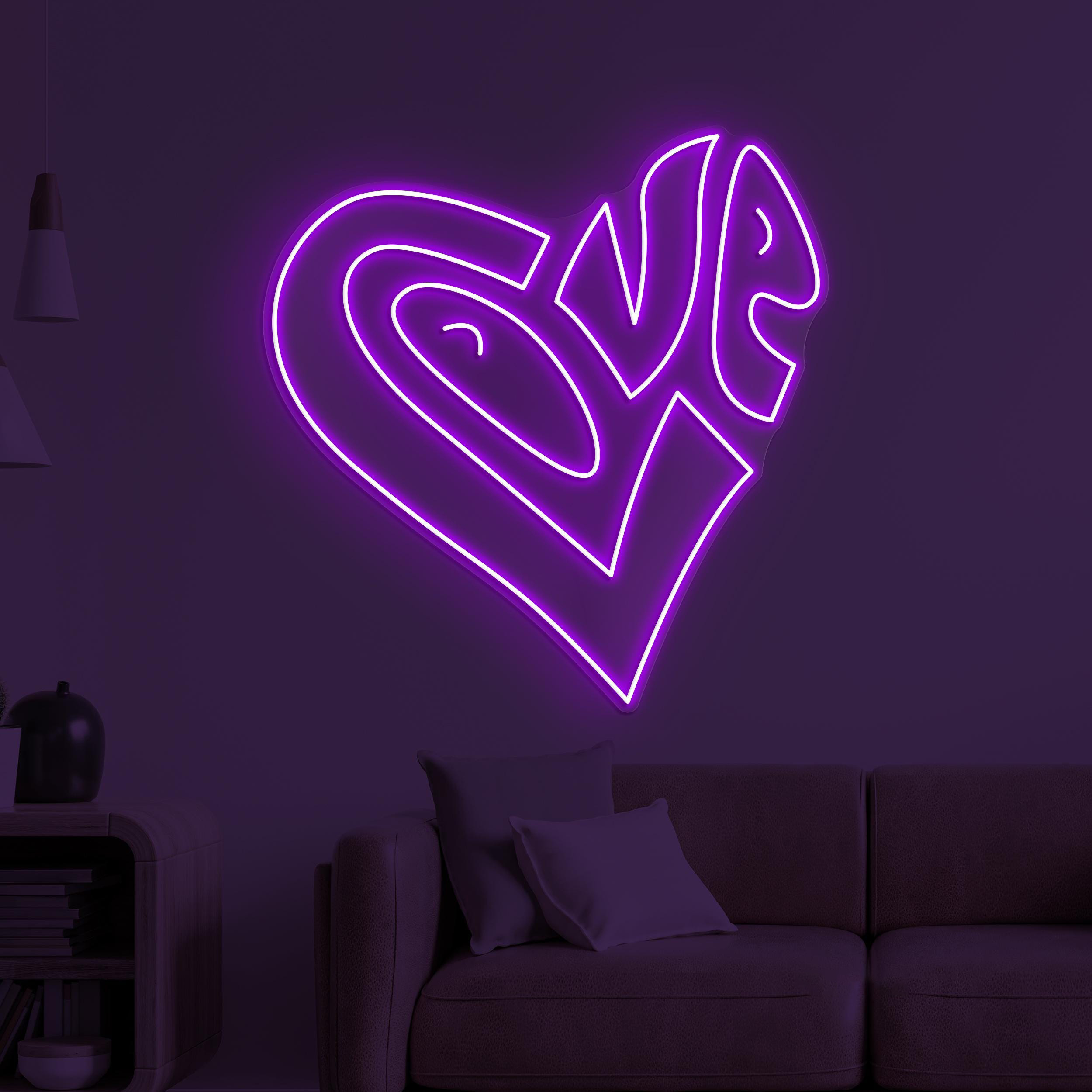 Love Neon Sign, Love LED Light, Couple Room Wall Decor, Wedding Backdrop Decor, Love Logo Neon Light, Romantic Neon Sign, Gift For Couple