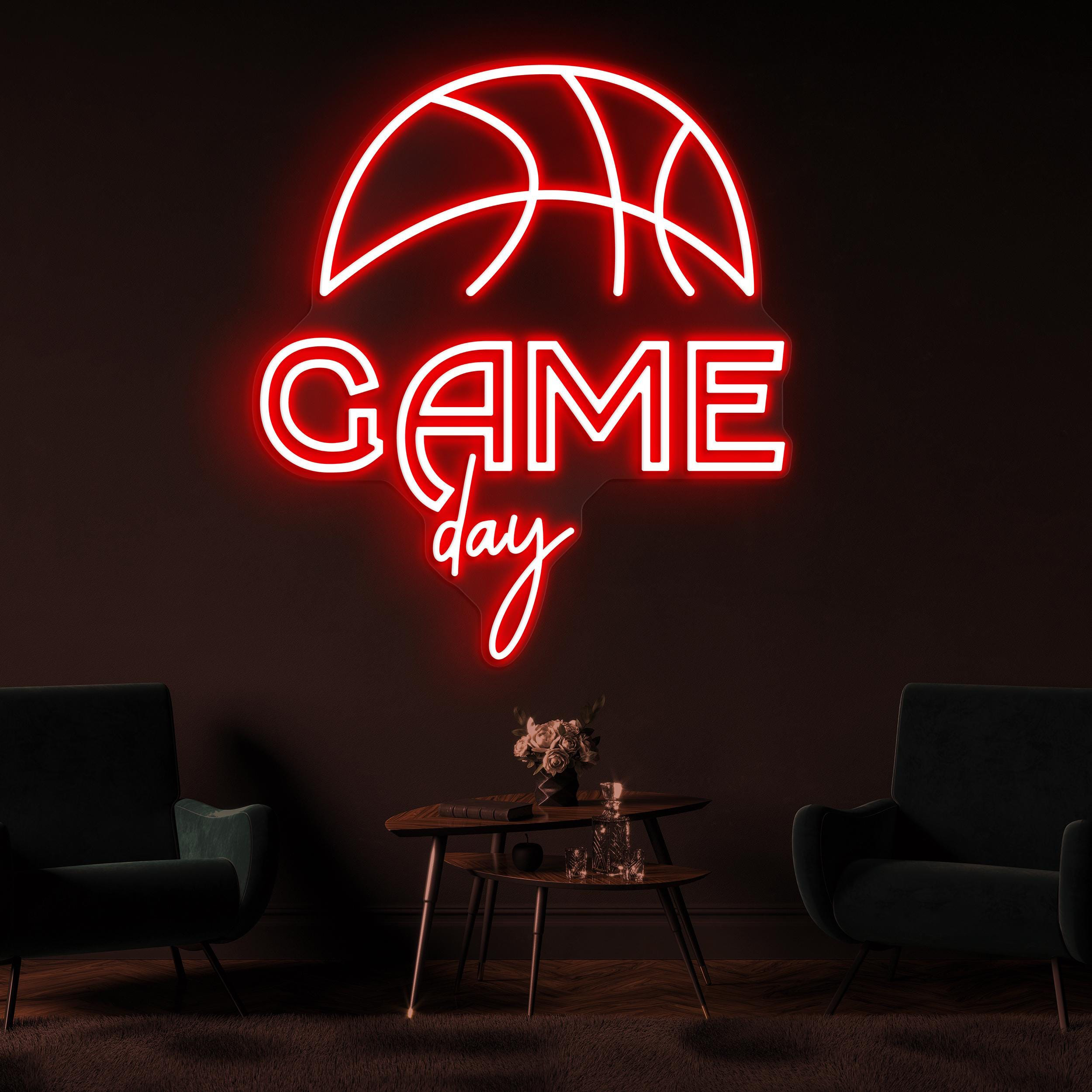 Game Day Neon Sign, Game Day LED Light, Basketball Wall Decor, Basketball Hoops Wall Art, Game Room Neon Light, Sports Shop Wall Decor, Gift