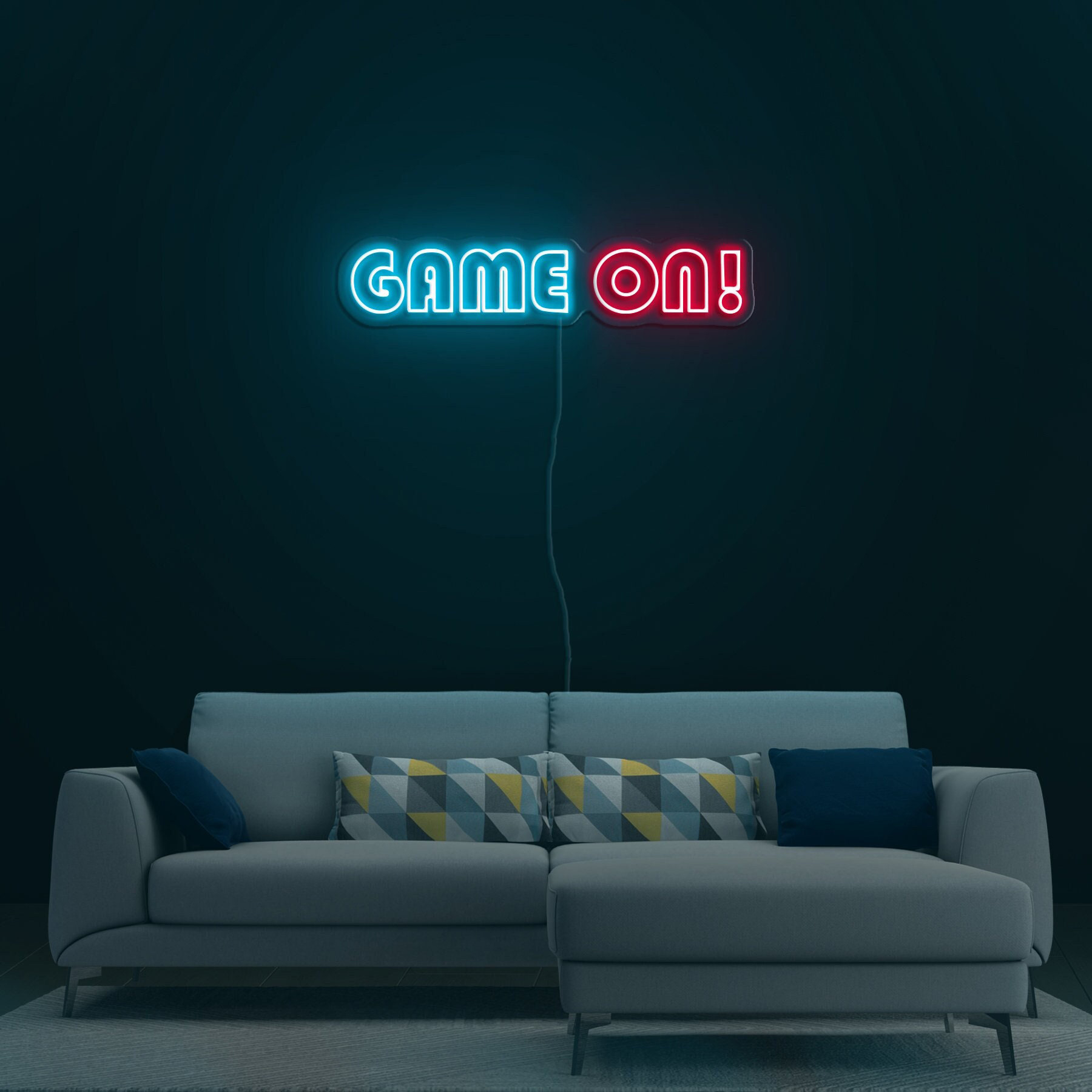 Game On! Neon Sign, Neon Light for Gamer Room Wall Decor, Game Area Neon Sign, Game Night Signage for Bedroom or Game Zone, Game room sign