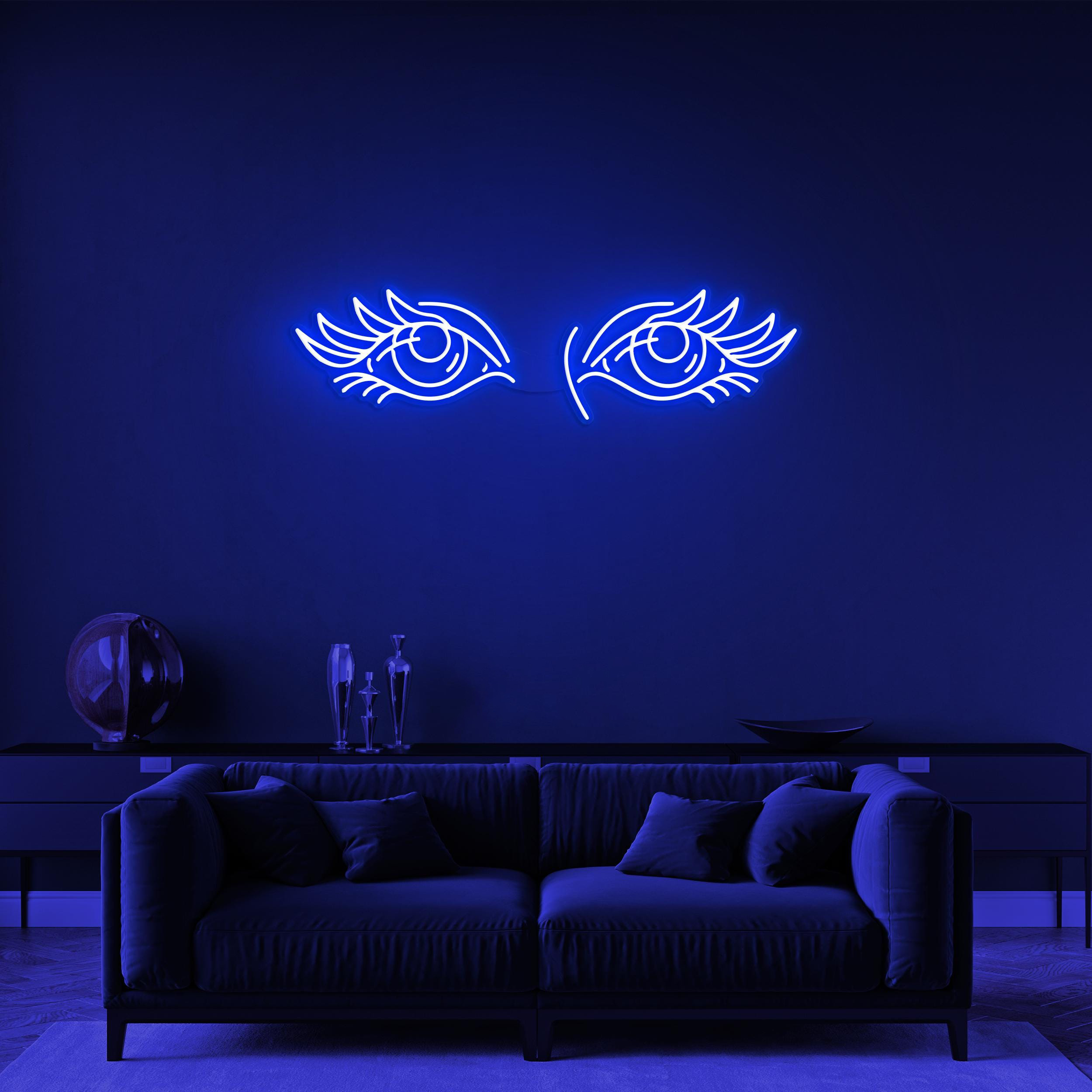 Eyes Neon Sign, Eyes LED Light, Anime Art Sign, Eyes Wall Decor, Home, Party Decor, Salon Wall Art, Two Eyes Neon Light, Custom Neon Sign