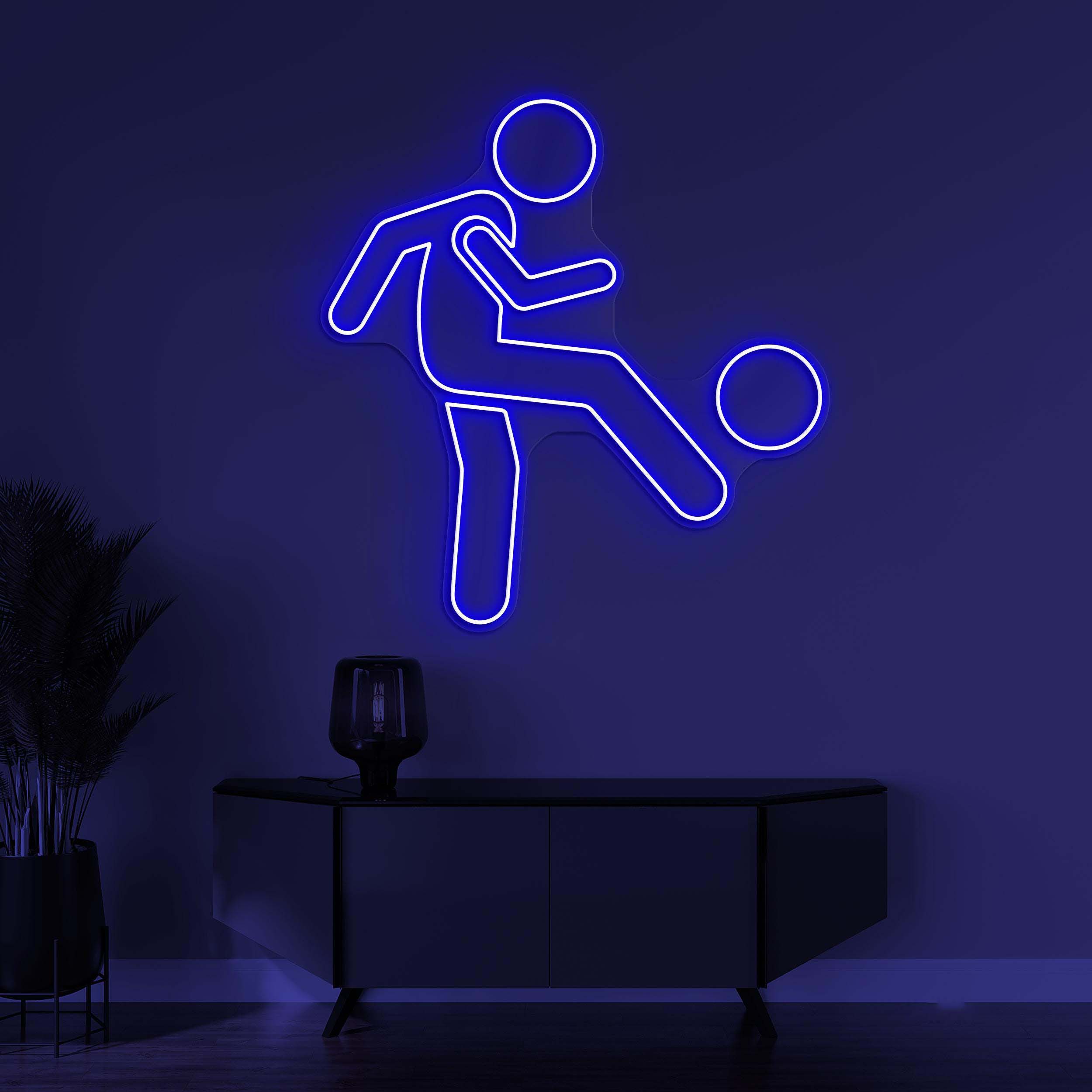 Football Player Neon Sign, Soccer Player LED Light, Football Kick Wall Decor, Sports Shop Wall Art, Game Room Neon Light, Custom Neon Sign