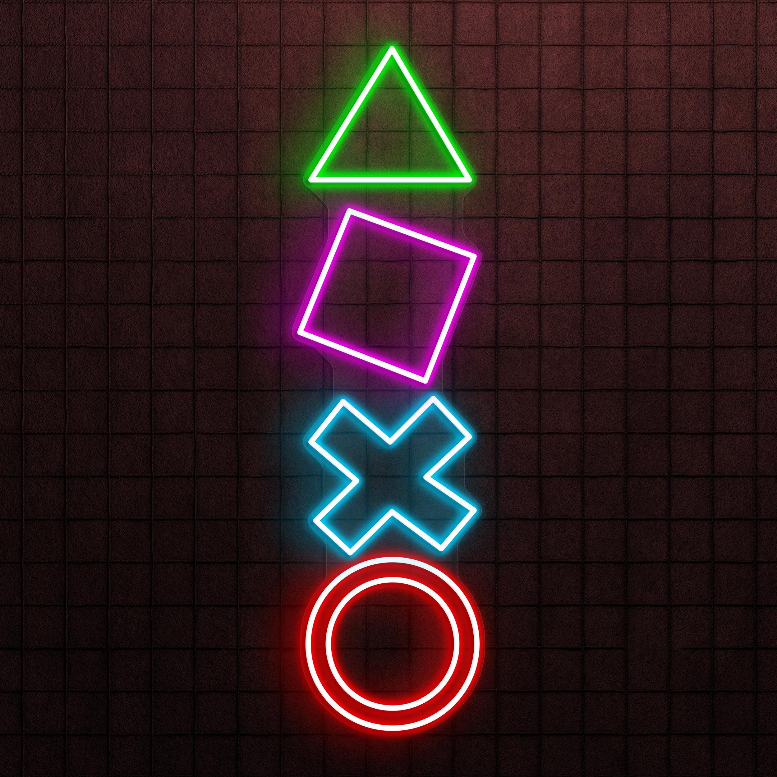 Game Icons Neon Sign, Game Icons LED Light, Game Icons Symbols Wall Decor, Game Room Wall Art, Man Cave Neon Light, Bar & Cafe Wall Art