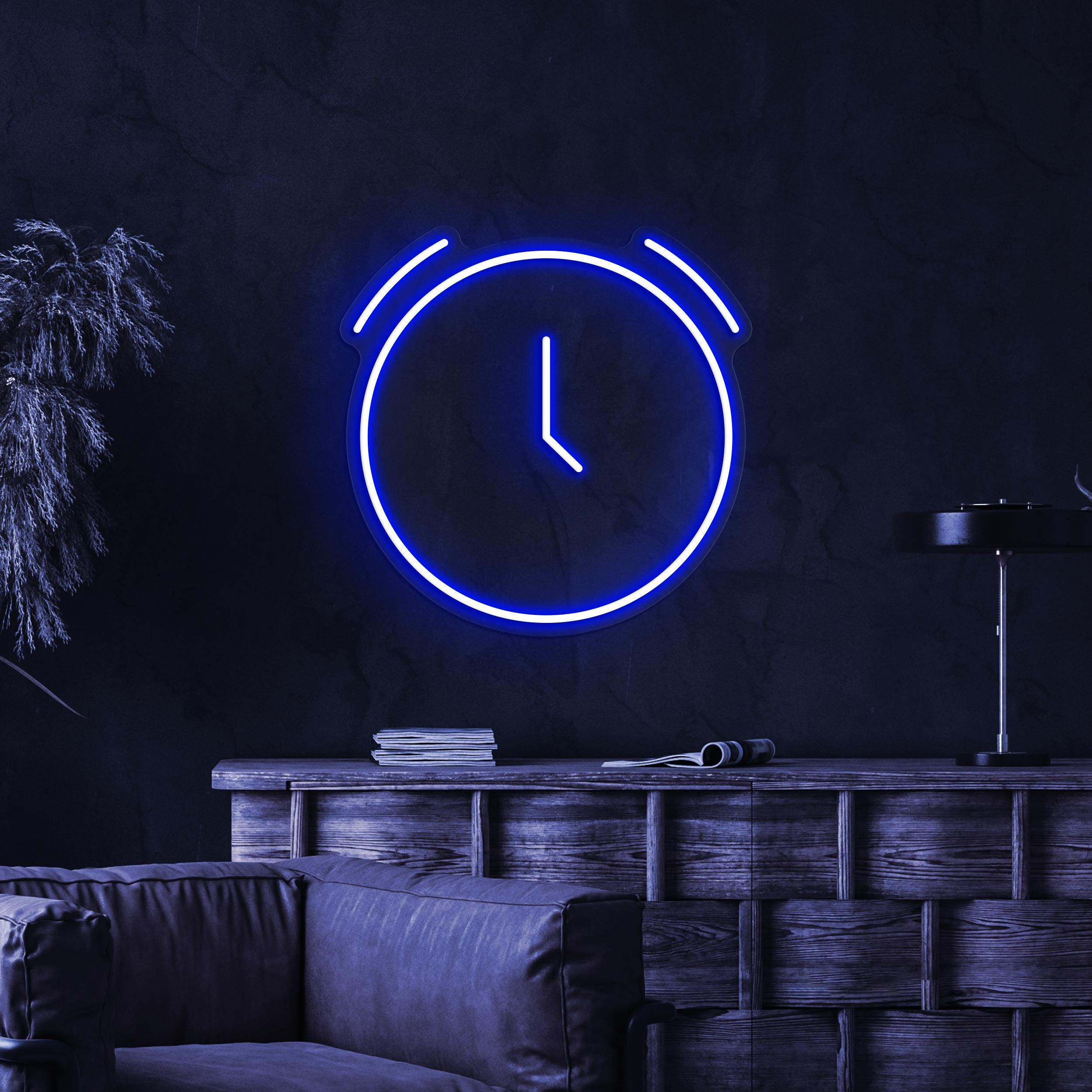 Clock Neon Sign, Clock LED Light, Neon Decor for Cafe, Bar, Restaurants, Time Wall Art, Kids Room Neon Light, Gift for Birthday, Custom Sign