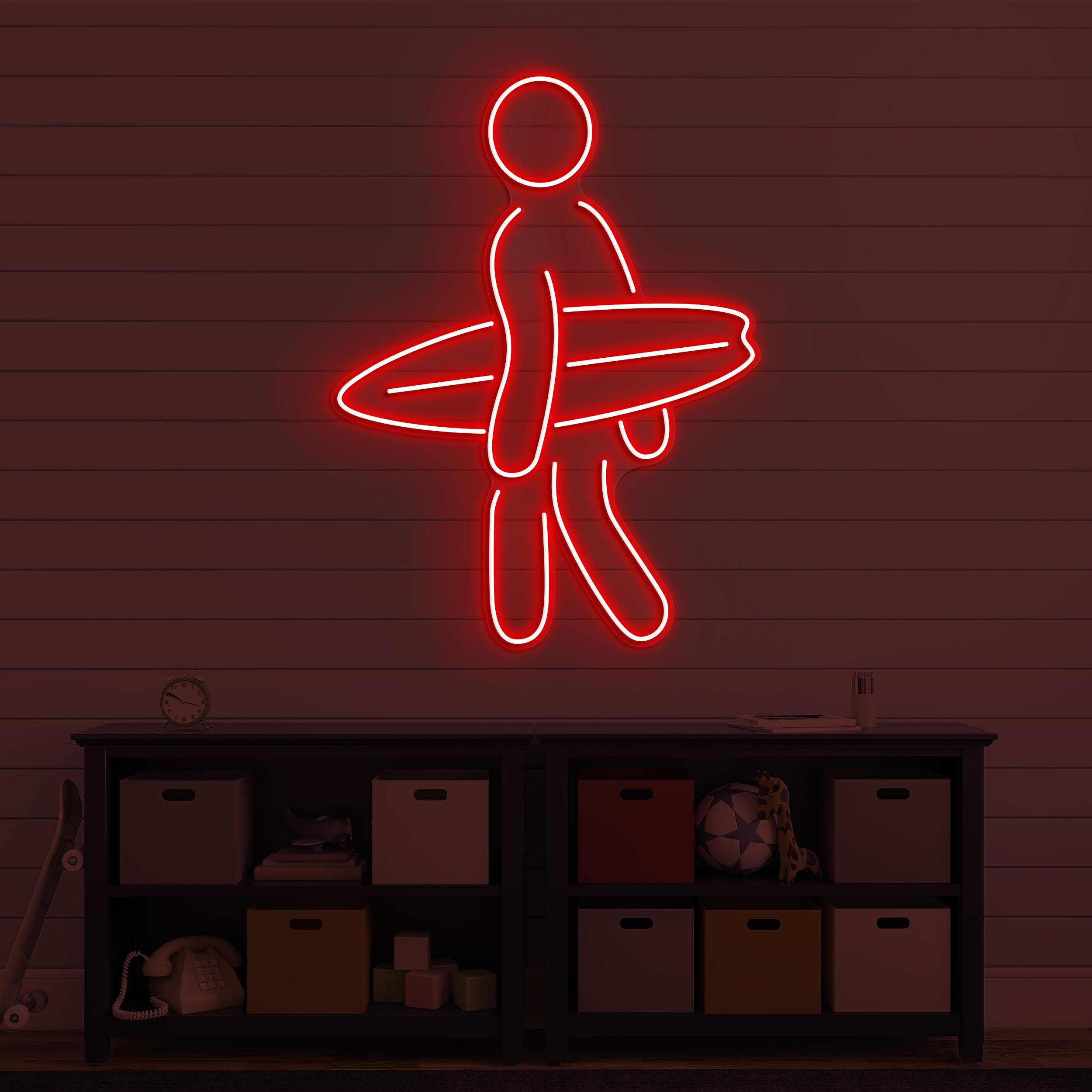 Surfer Boy Neon Sign, Surfer Boy LED Light, Surfboard Wall Decor, Sea Day Led Sign, Beach Wall Art, Beach Neon Light, Summer Neon Sign, Gift