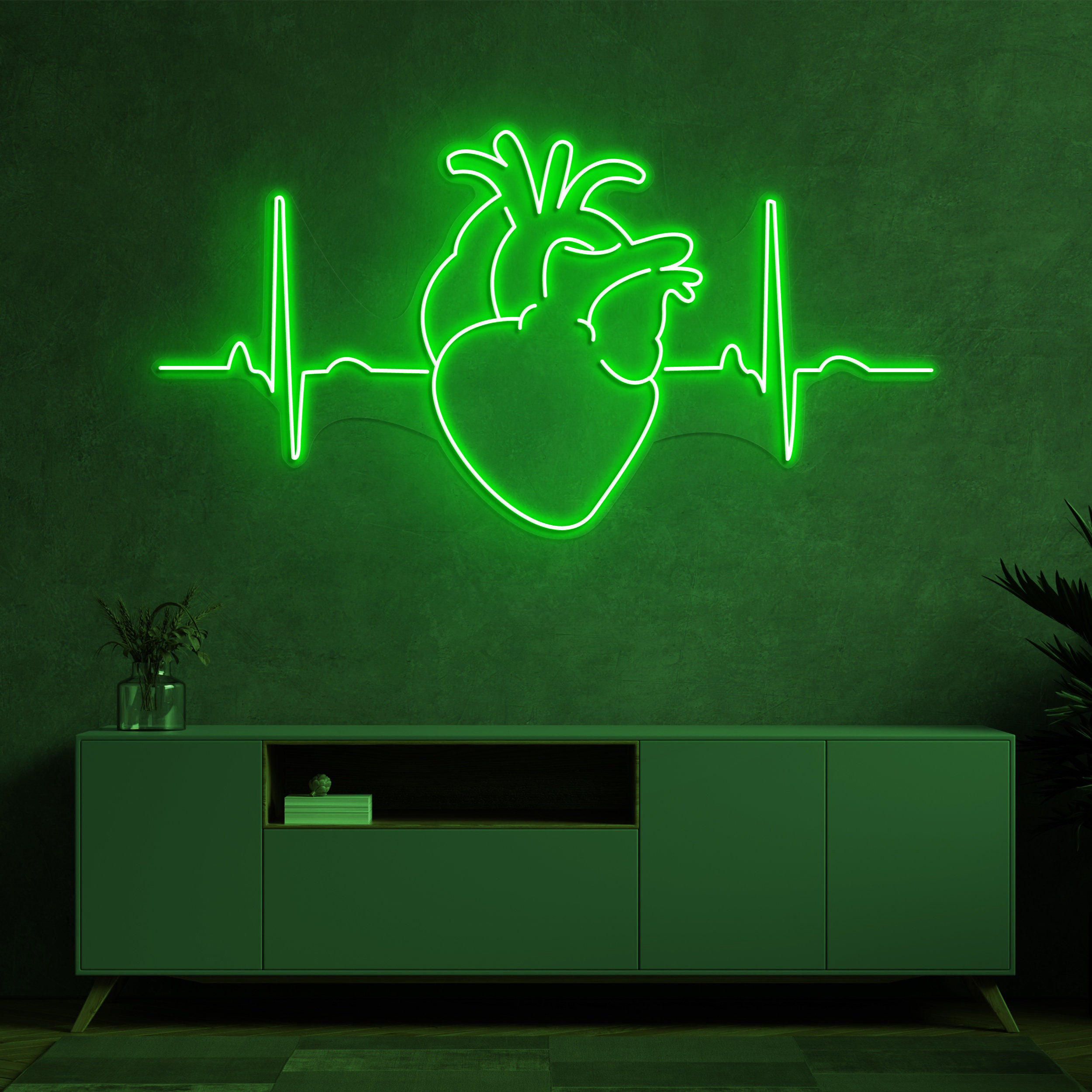 Heartbeat Neon Sign, Heart Pulse Neon Light, LED Heart Art, Heart Neon Art, Wall Decor, Neon Wall Art, Home Decoration, Heartbeat Neon Light