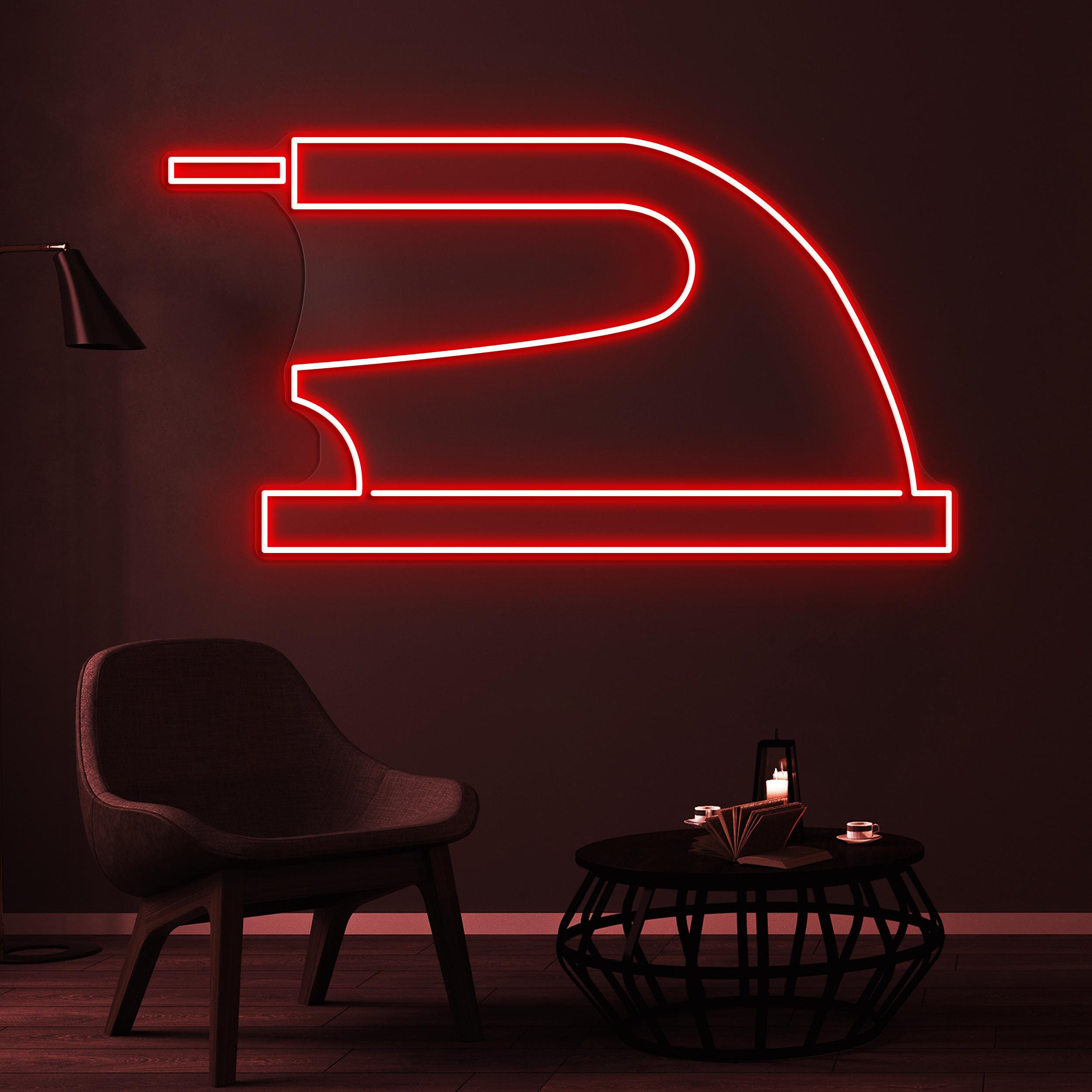 Iron Neon Sign, Iron LED Light, Electric Iron Wall Decor, Laundry Press Wall Art, Electronics Shop Neon Light, Dry Clean Shop Neon Decor