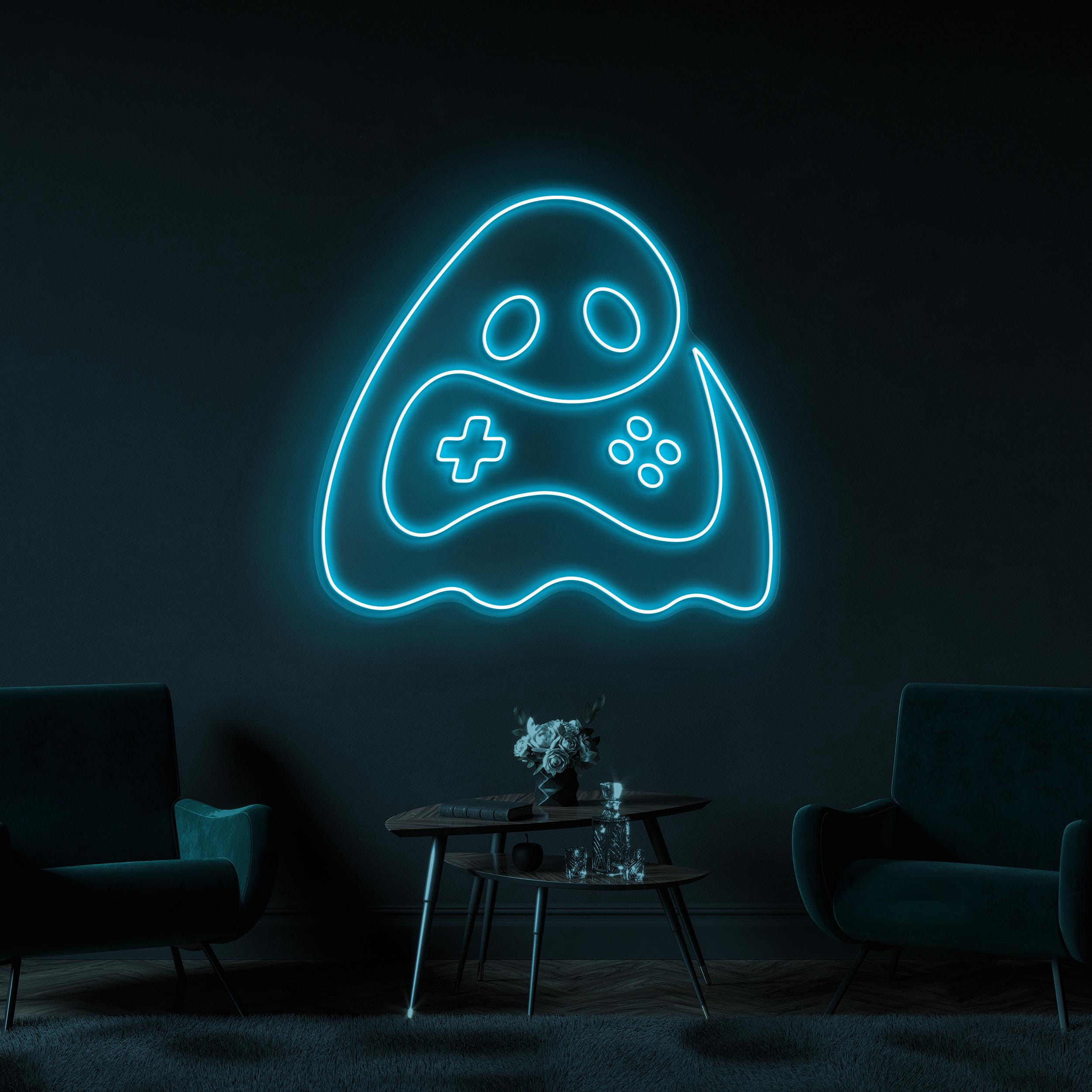 Game Controller Neon Sign, Ghost Game Controller LED Light, Game Room Wall Decor, Led Wall Art, Gaming Zone Light, Boys Room Sign, Gift