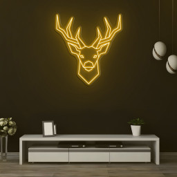 Geometric Deer Neon Sign, Deer Head LED Light, Deer Wall Art, Deer Neon Art Sign, Home Decor, Wall Decor for Living Room, Bedroom, Man Cave