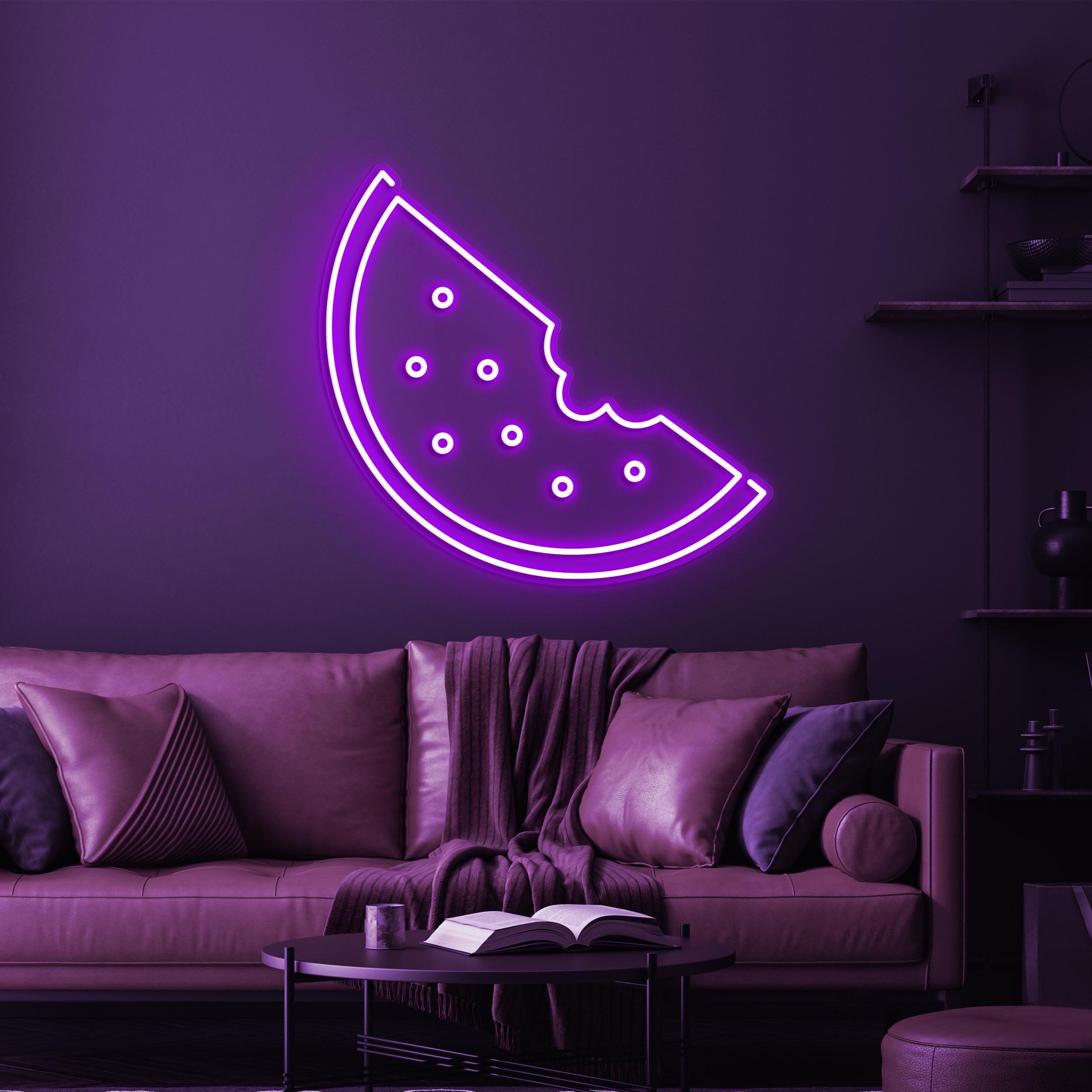 Watermelon Neon Sign, LED Watermelon Light, Watermelon Slice for Fruit Store, Fruit Juice Bar Decor, Kids Room Art, Food Sign for Home Decor