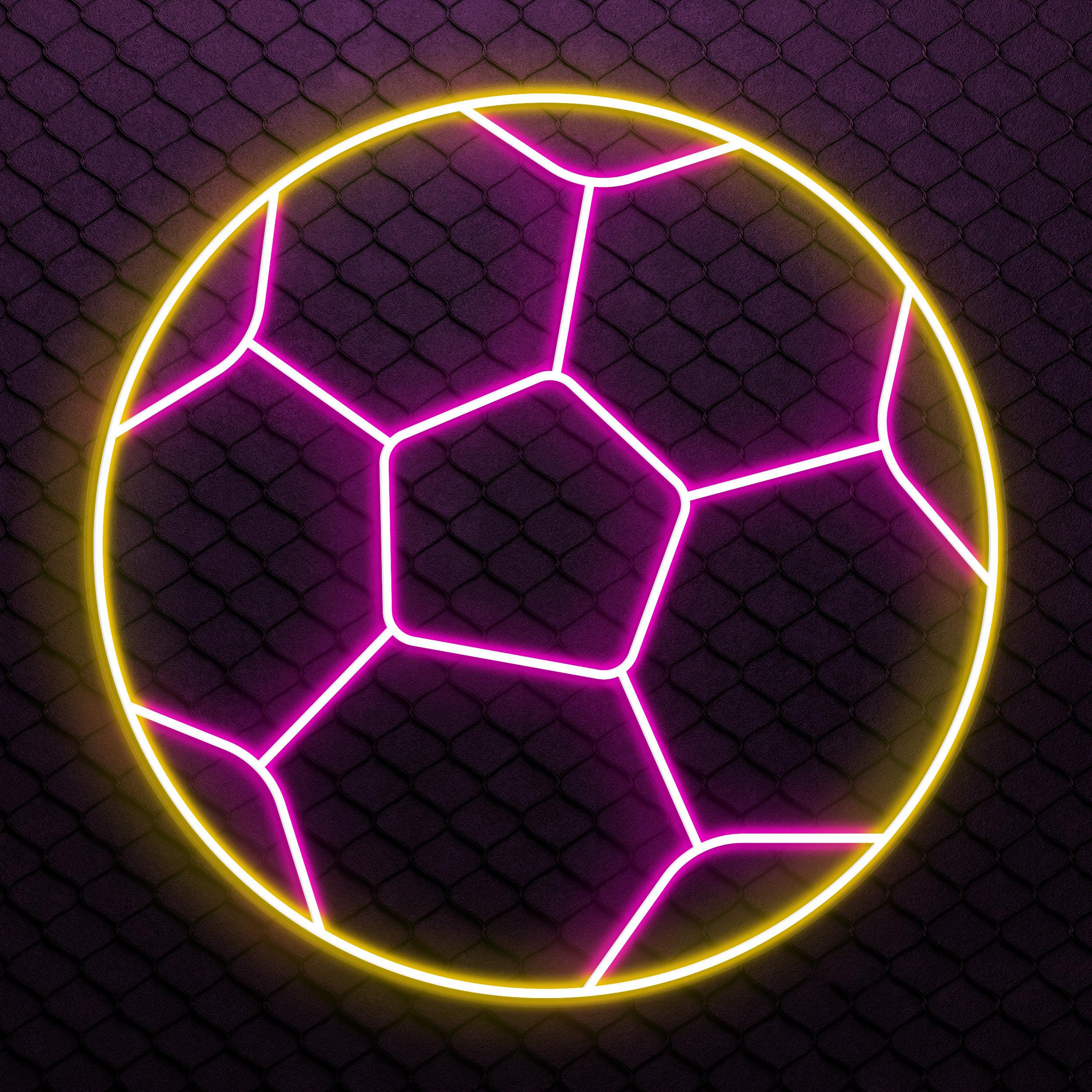 Soccer Ball Neon Sign, Soccer Ball LED Light, Football Wall Art, Football Club Neon Light, Kids Room Wall Decor, Sports Shop Led Wall Art