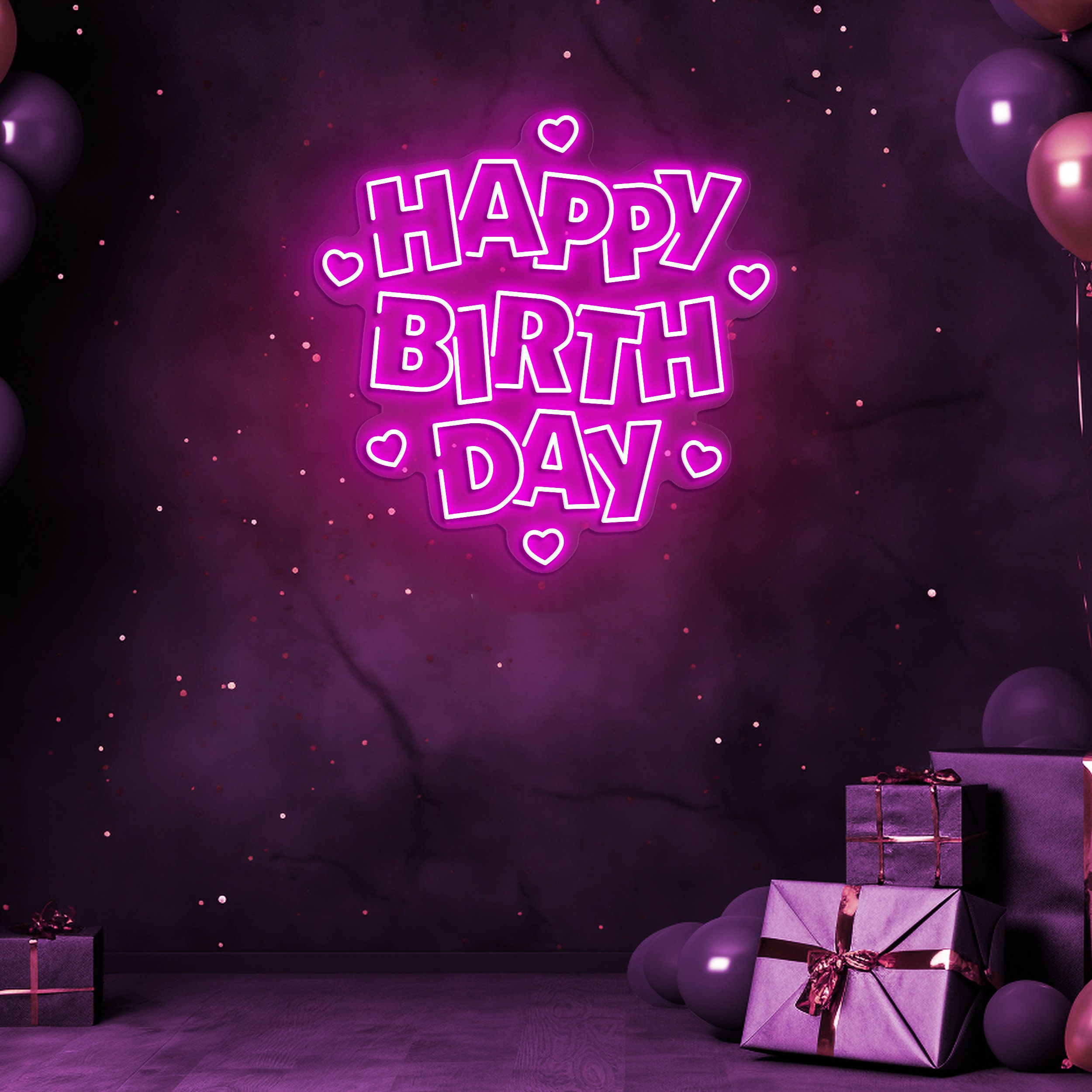 Birthday Neon Sign, LED Party Decor for Wall, Bedroom, Bar, Wedding, Home, Neon Art Backdrop Decoration, Birthday Decor and Night Light