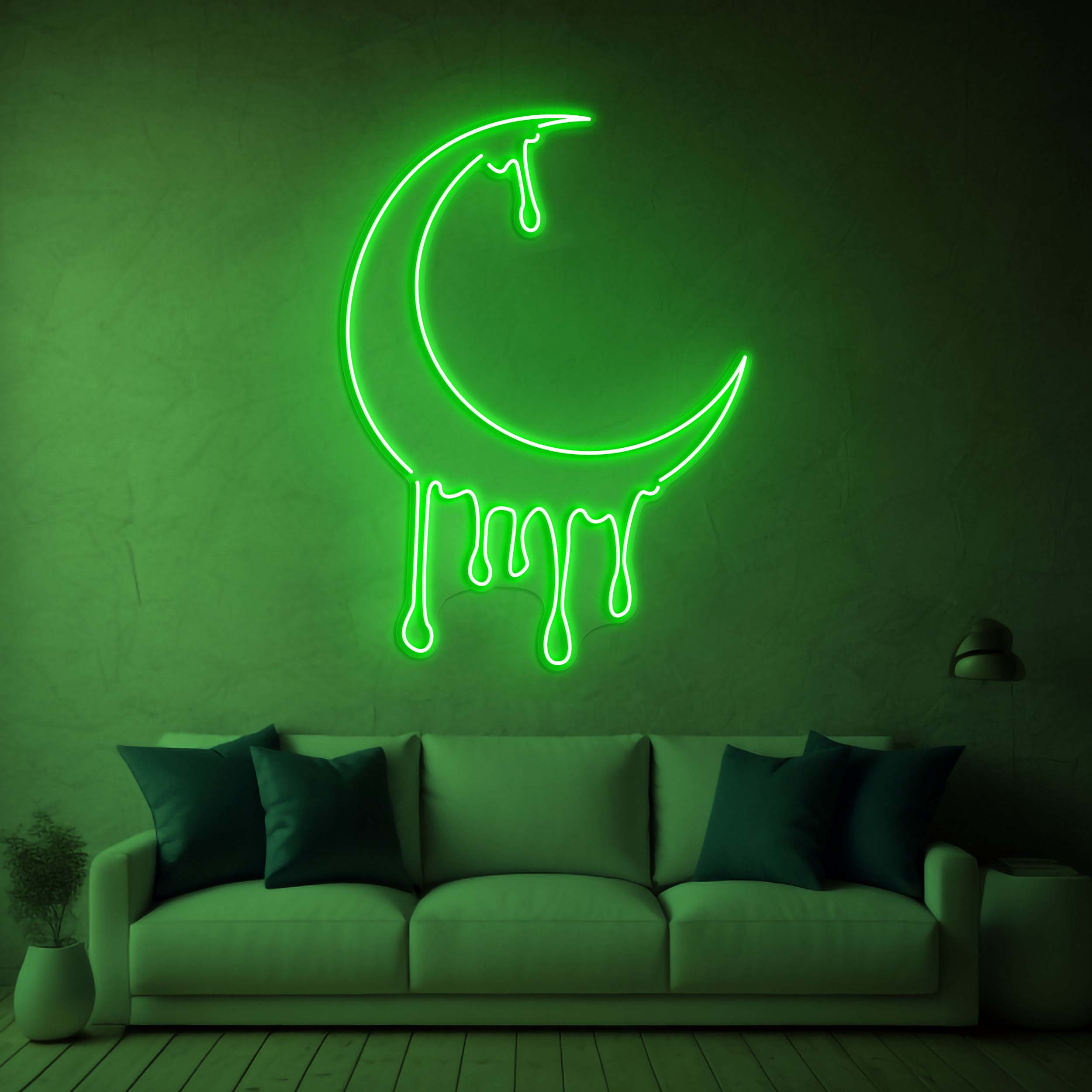 Moon Dipping Neon Sign, Dripping Moon LED Art, Melting Moon Neon Light, Crescent Moon Night Light, Wedding Gift, Kids Room Wall Art Sign