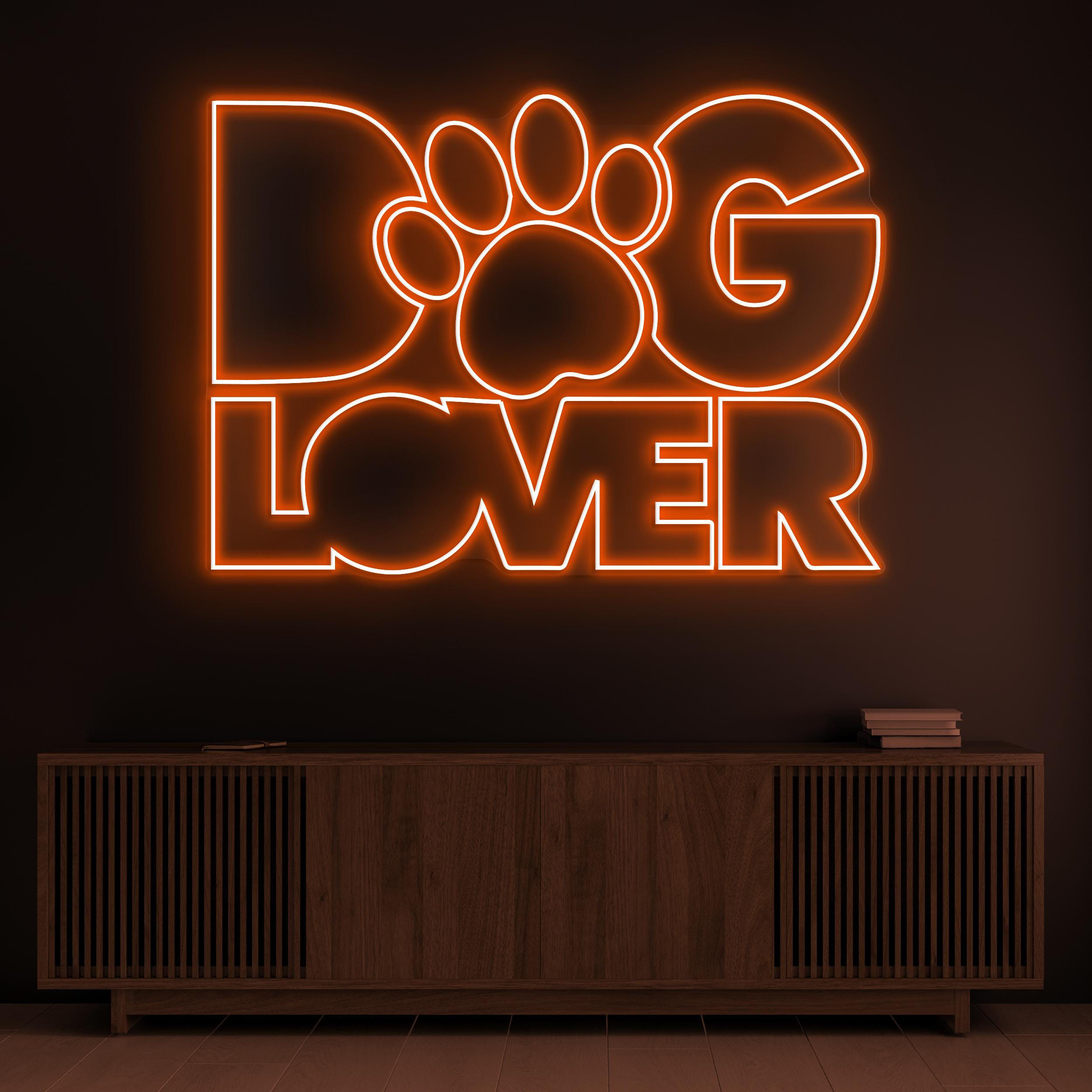 Dog Lover Neon Sign, Dog Lover LED Light, Paw Lover Wall Decor, Animal Neon Sign, Puppy Love Wall Art,  Neon Wall Decor Art, Pet Shop Sign