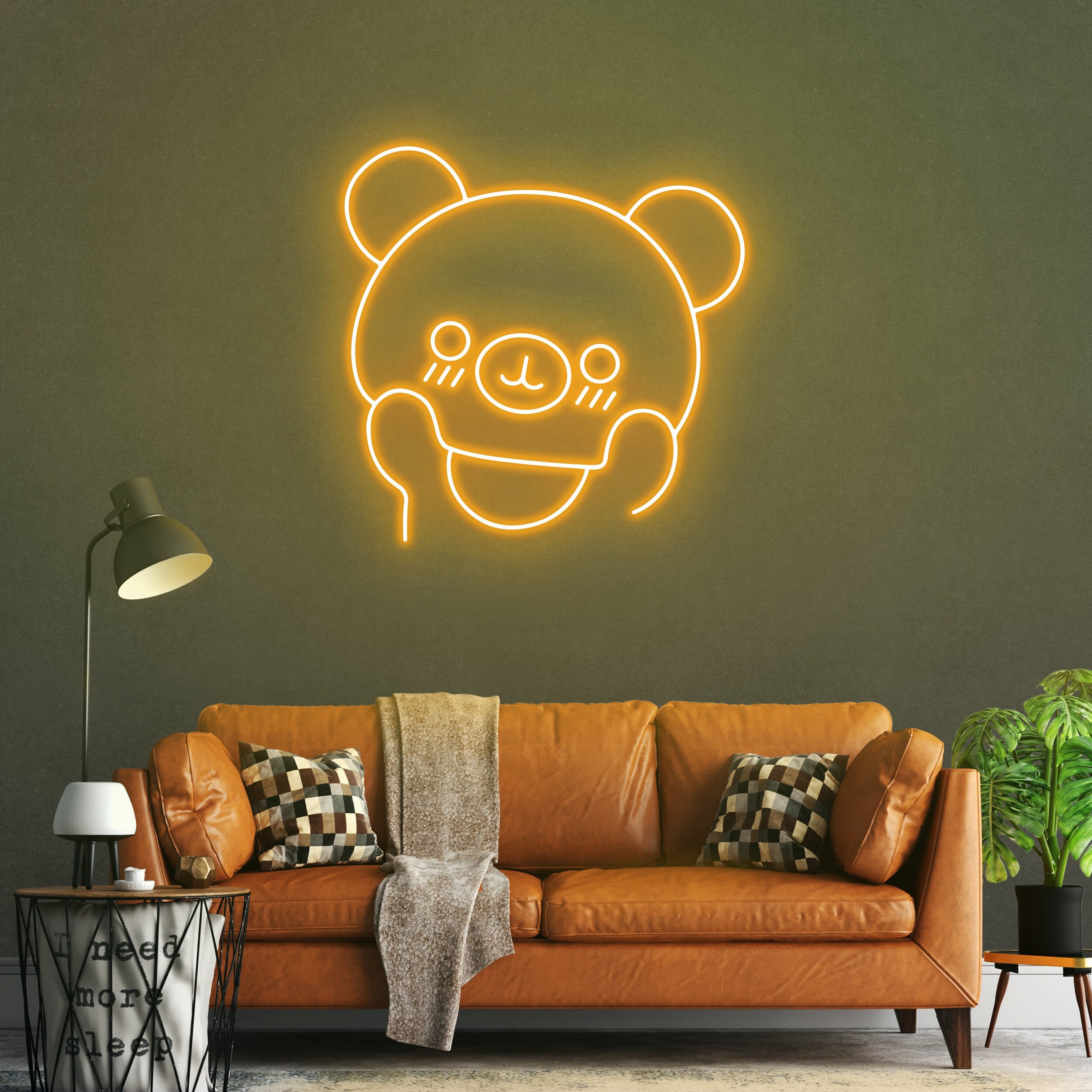Cute Bear Neon Sign, Anime LED Light for Kids Room & Nursery Decor, Bear Light, Room Lighting, Home Art, Gift for Kids, Animal Neon Sign