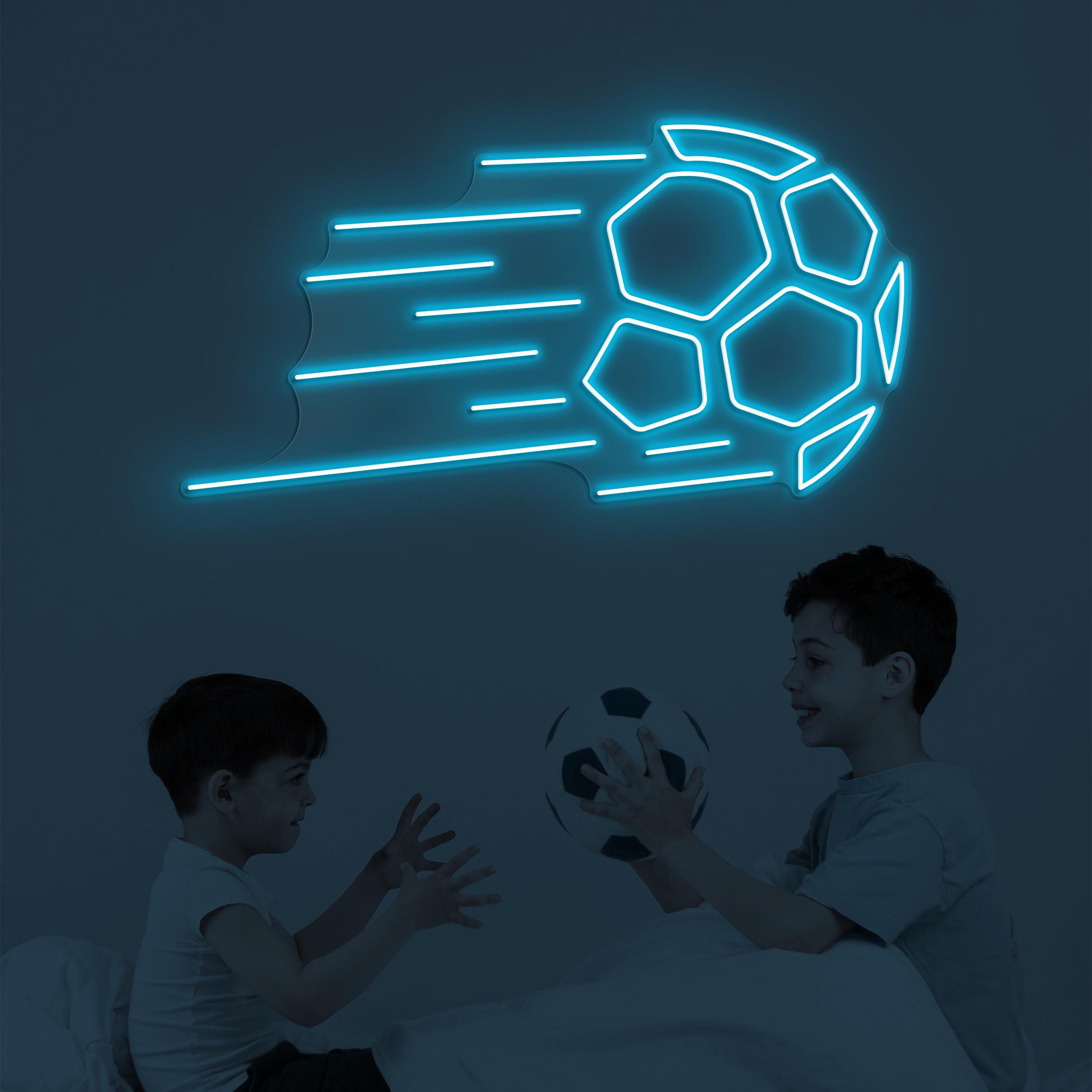 Soccer Ball Neon Sign, Soccer Ball LED Light, Flaming Soccer Ball Wall Art, Game Room Wall Decor, Fire Soccer Neon Light, Sports Shop Decor