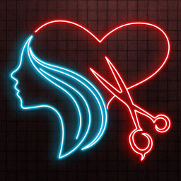 Heart Hair Neon Sign, Heart Haircut LED Light, Woman With Heart Wall Decor, Woman Heart Wall Art, Barber Shop Neon Light, Love Salon Art