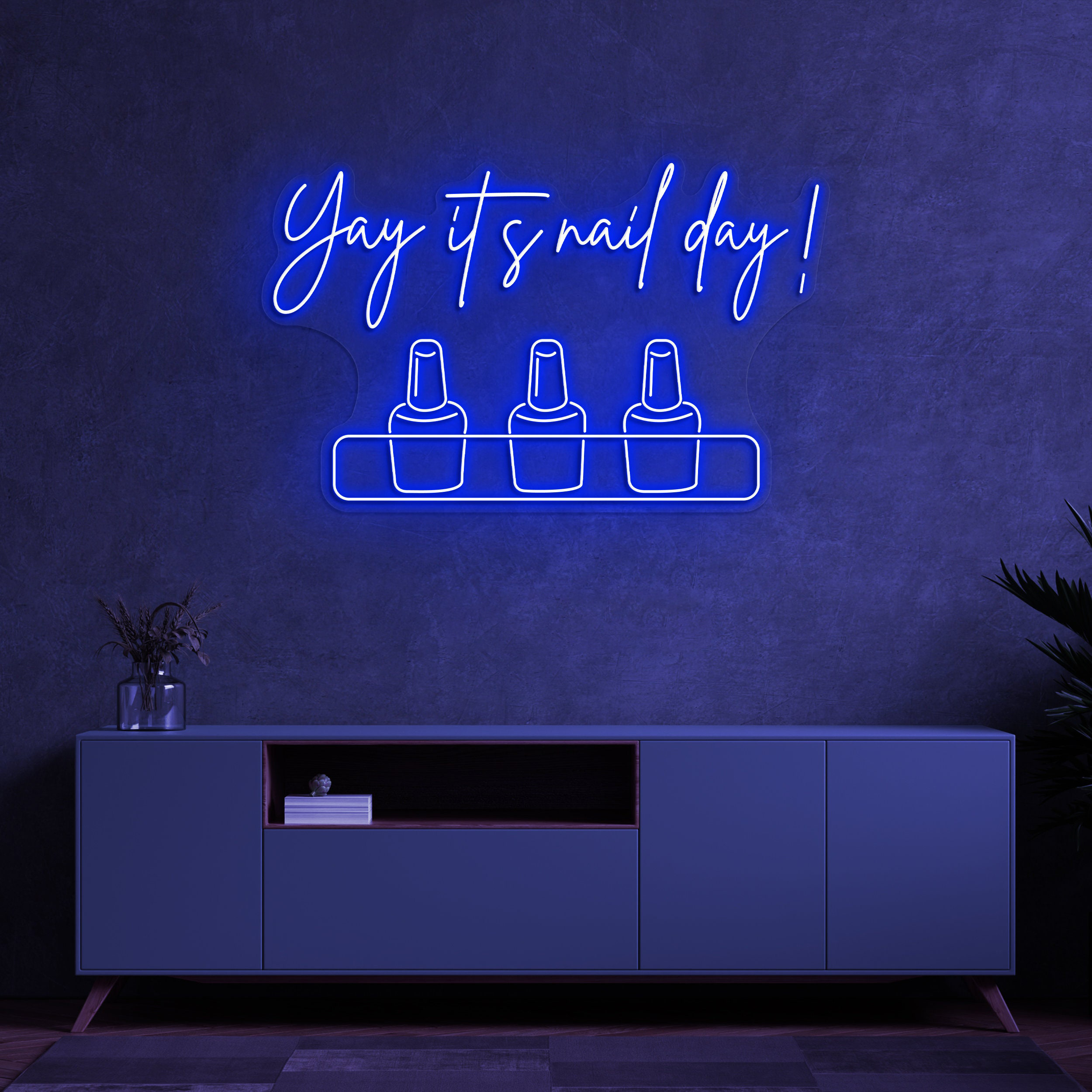 Yay It's Nail Day Neon Sign, LED Salon Sign, Nail Polish Neon Light for Beauty Room Decor, Home Art, Gift Nail Art, Salon Decor, Beauty Sign
