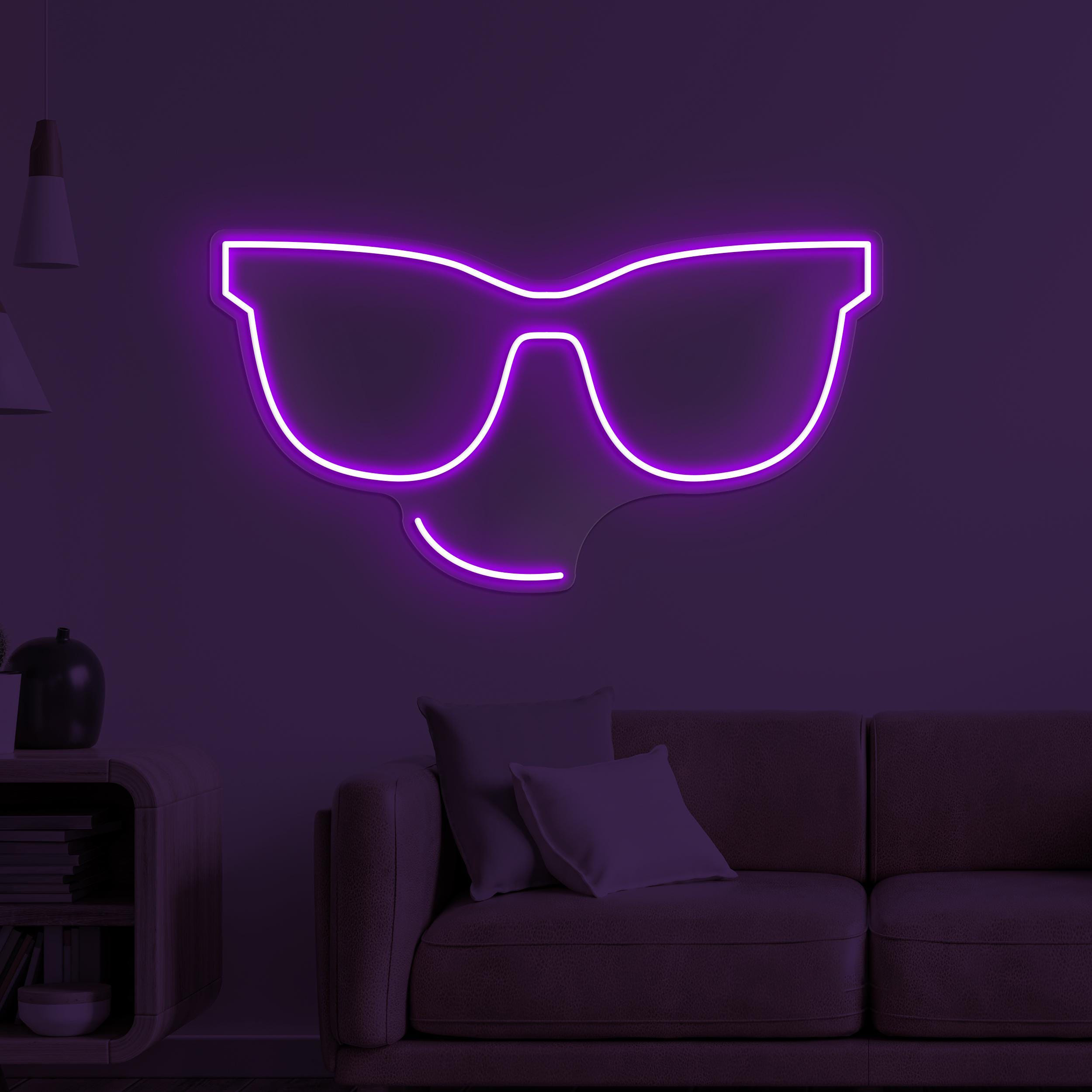 Glasses Neon Sign, Glasses LED Light, Glasses Emoji Wall Decor, Shades Wall Art, Sunglasses Shop Neon Light, Led Neon Wall Decor, Gift Idea