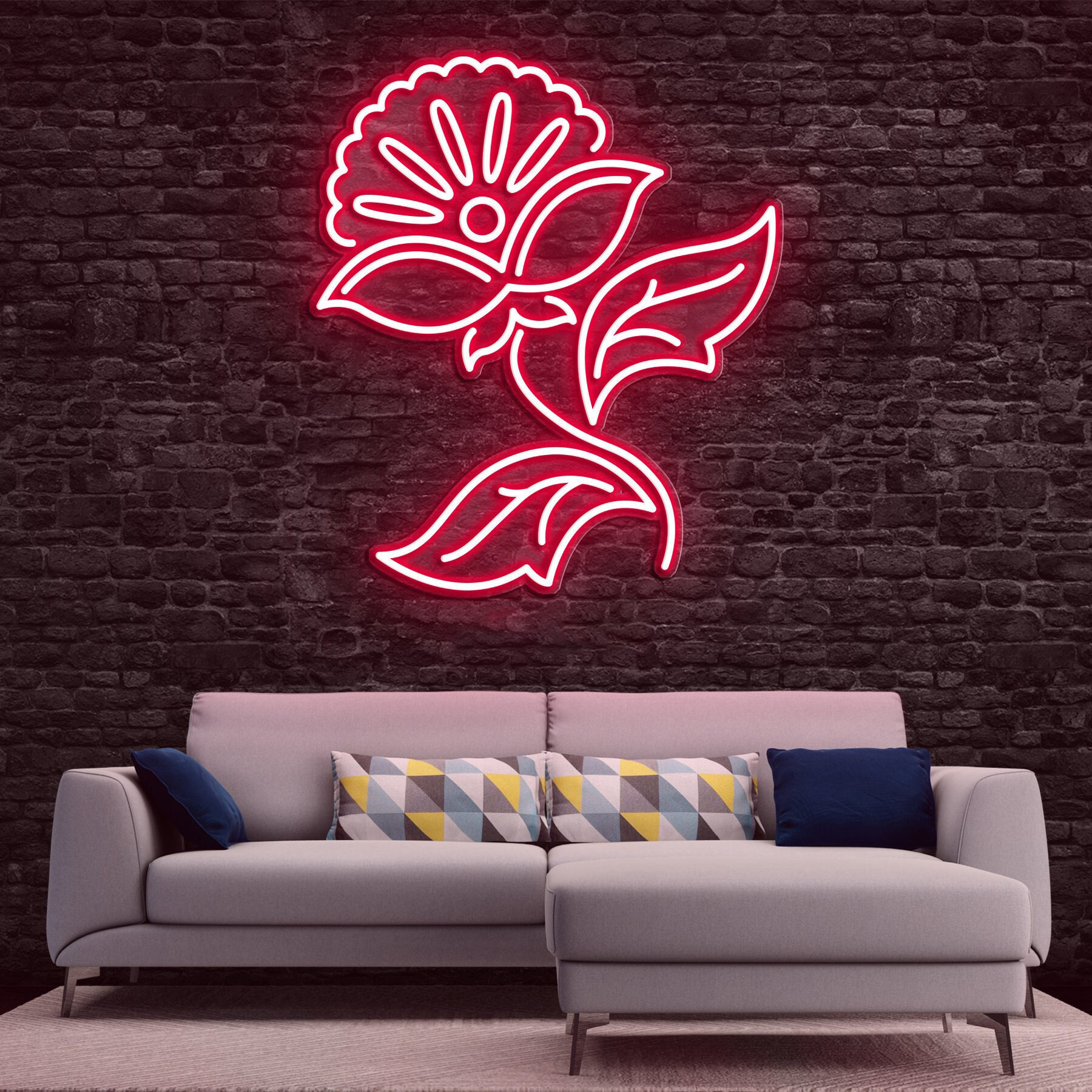 Flower Neon Sign, Flower Neon Light, Flower Wall décor Sign, Light for Home Décor, Wedding, or Party Bedroom, and Events, Floral Light Art