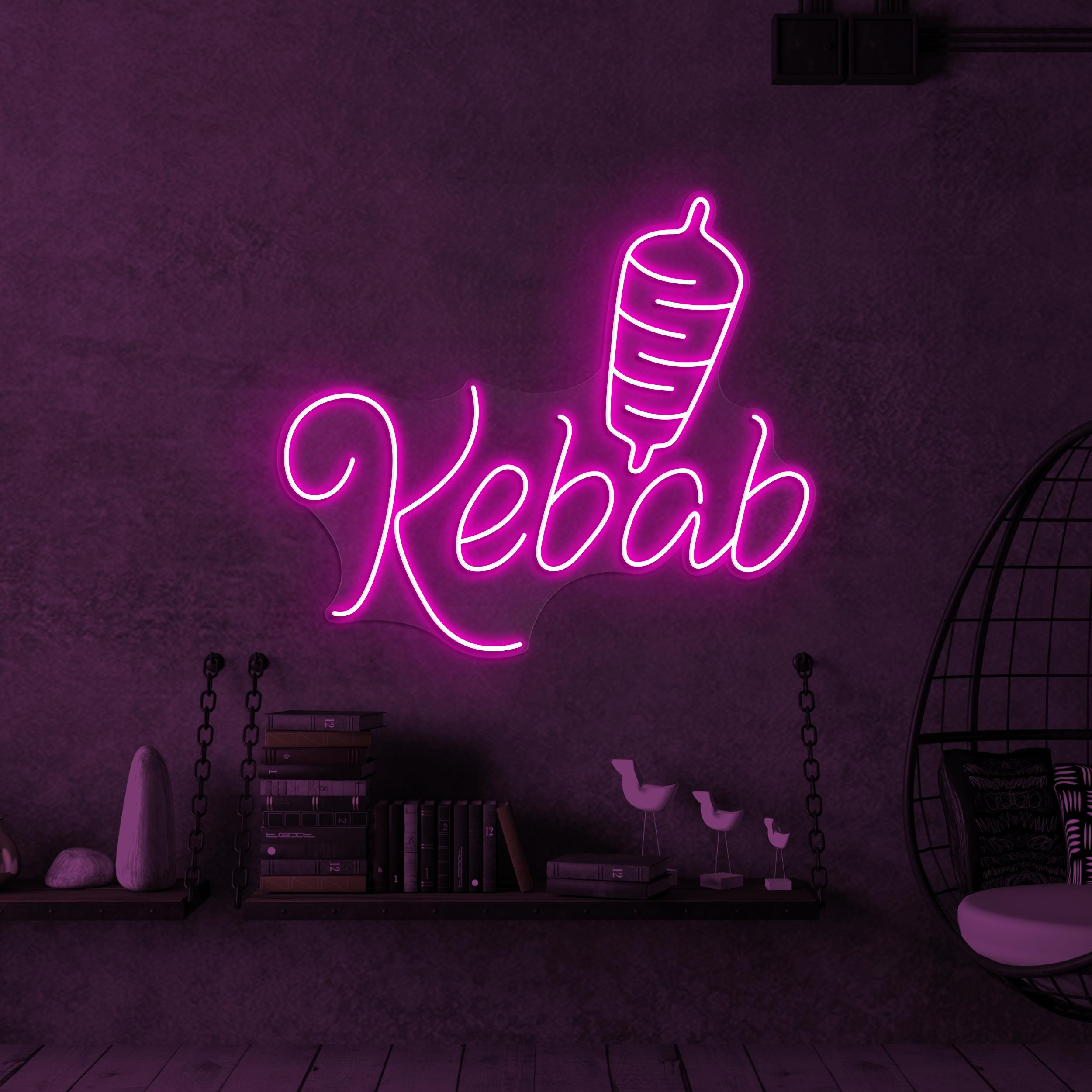 Kebab Neon Sign, Kebab Neon Light, Doner Kebab Neon Art, Restaurant Wall Decor, Kebab Neon Wall Light, BBQ Shop Neon Sign, Kebab Lover Gift