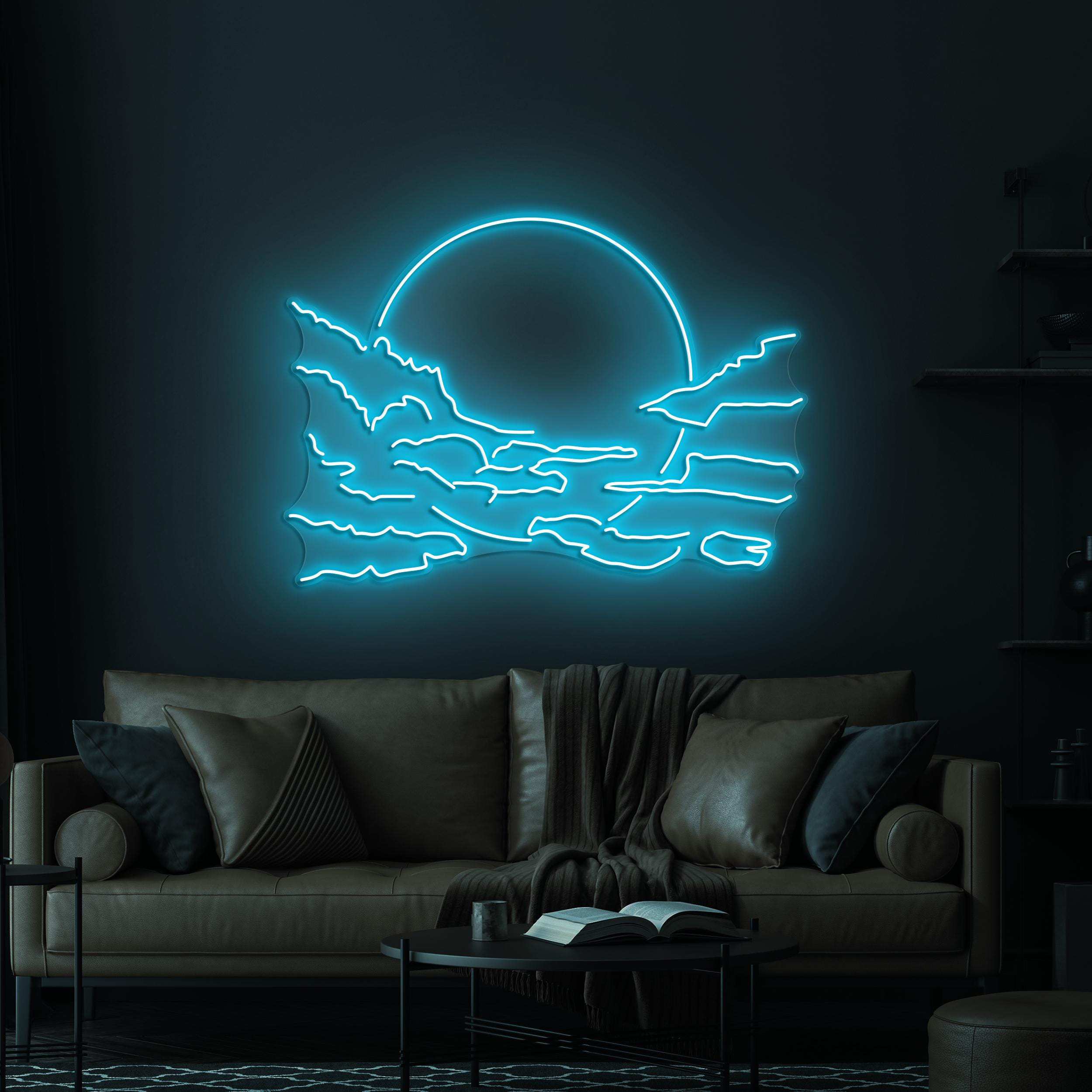 Sunset Neon Sign, Sunset LED Light, Ocean Waves LED Neon Art, Beach Sunset Neon Sign for Home, Beach Bar Decor, Beach Lover, Birthday décor