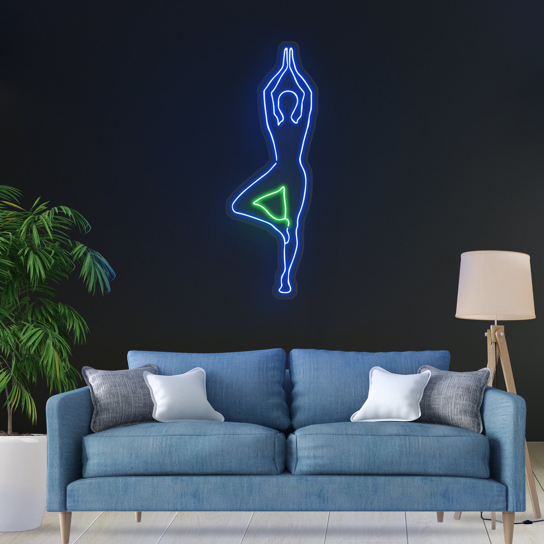Yoga Neon Sign, Girl Yoga LED Light, Yoga Club Wall Decor, Yoga Tree Pose Neon Sign, Fitness Room Led Light Art, Custom Neon Sign, Gym Art