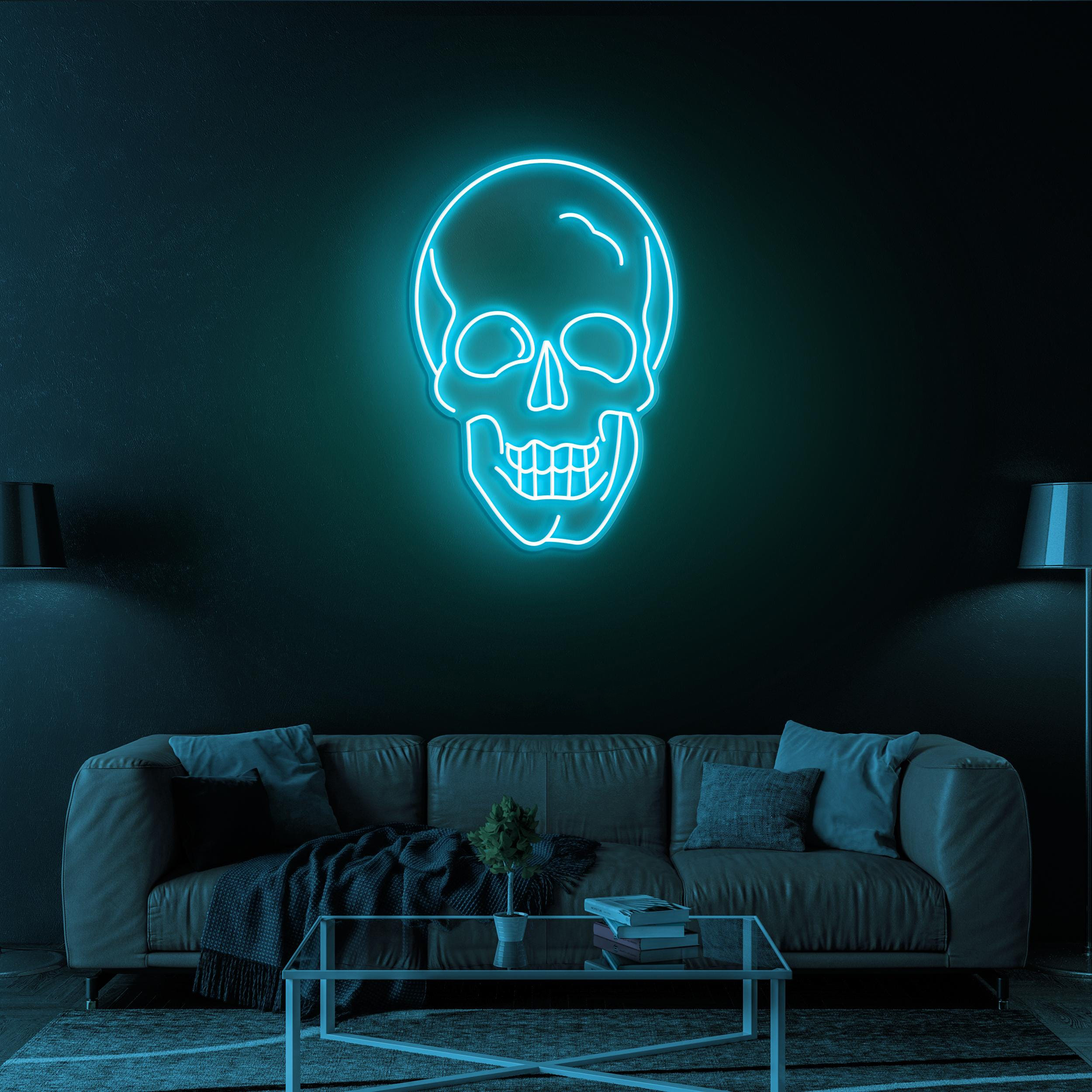 Skull Head Neon Sign, Skull Head LED Light, Skeleton Head LED Neon Art, Anime Neon Sign, Grim Reaper Light, Horror House Decor, Home Decor