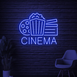 Cinema Neon Sign, Cinema LED Light, Cinema Room Wall Decor, Movie Theater Neon Art, Cinema Popcorn Sign, Movie Lover Gift, Cinema Home Decor