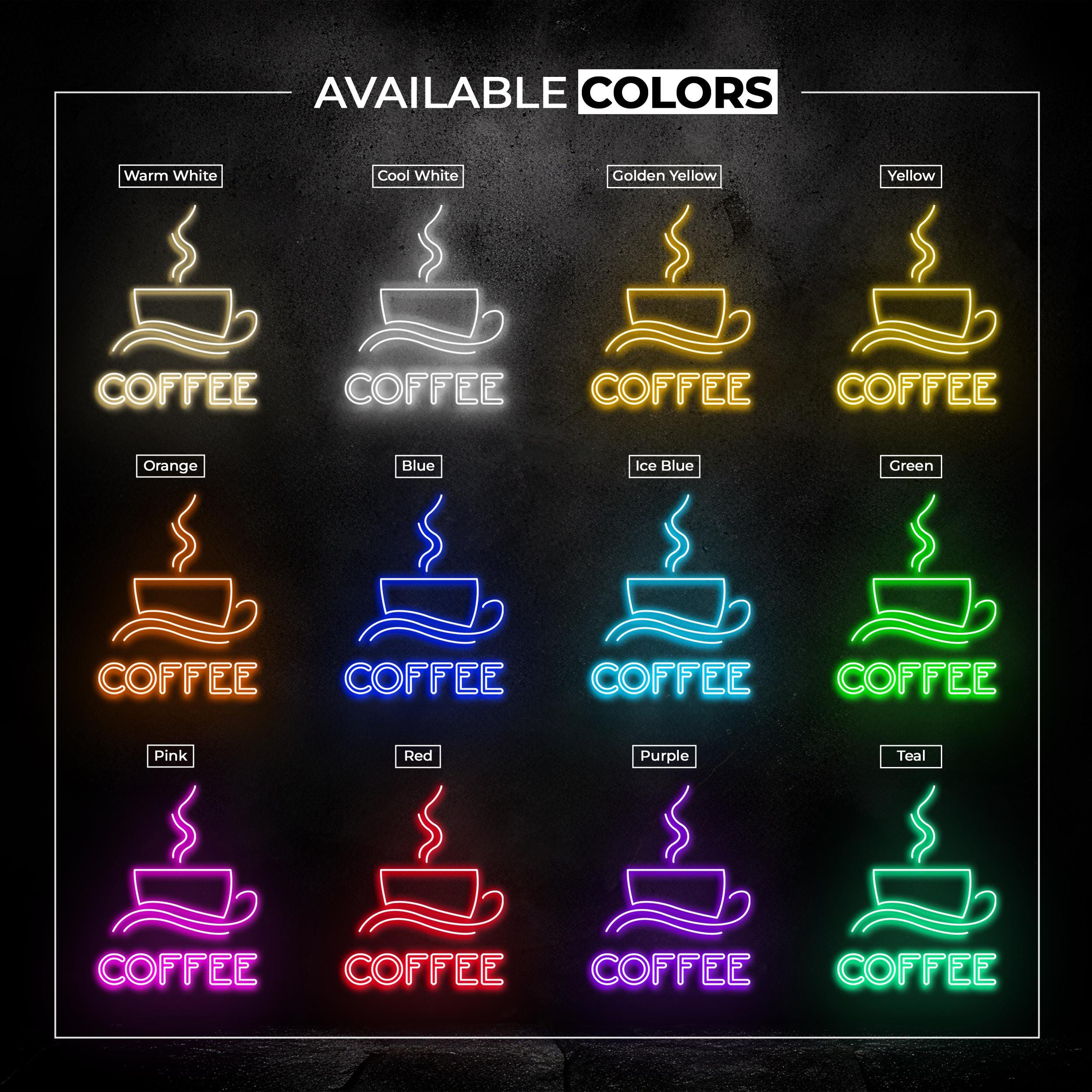 Coffee Neon Sign, Coffee LED Light, Coffee Cup Wall Decor, Kitchen Wall Decor, Coffee Shop Wall Light, Coffee bar Neon Sign, Café Decor