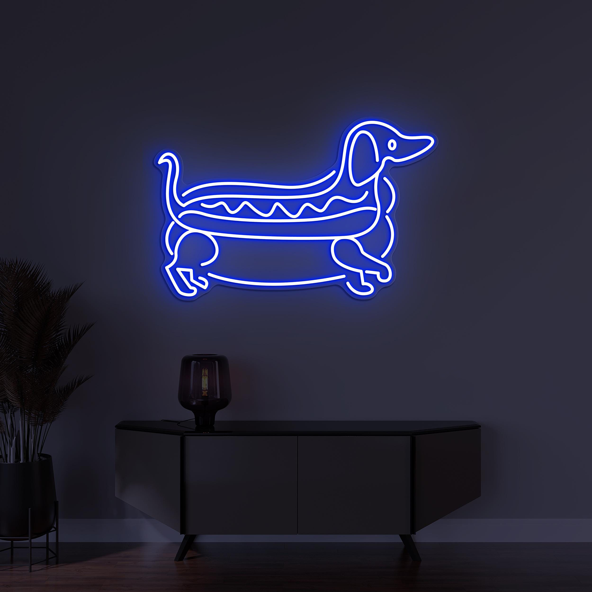 Dachshund Hot Dog Neon Sign, Dachshund Hot Dog LED Light, Dog Wall Decor, Custom Neon Sign, Hot Dog Shop Decor, Kids Room and Pet Shop Decor