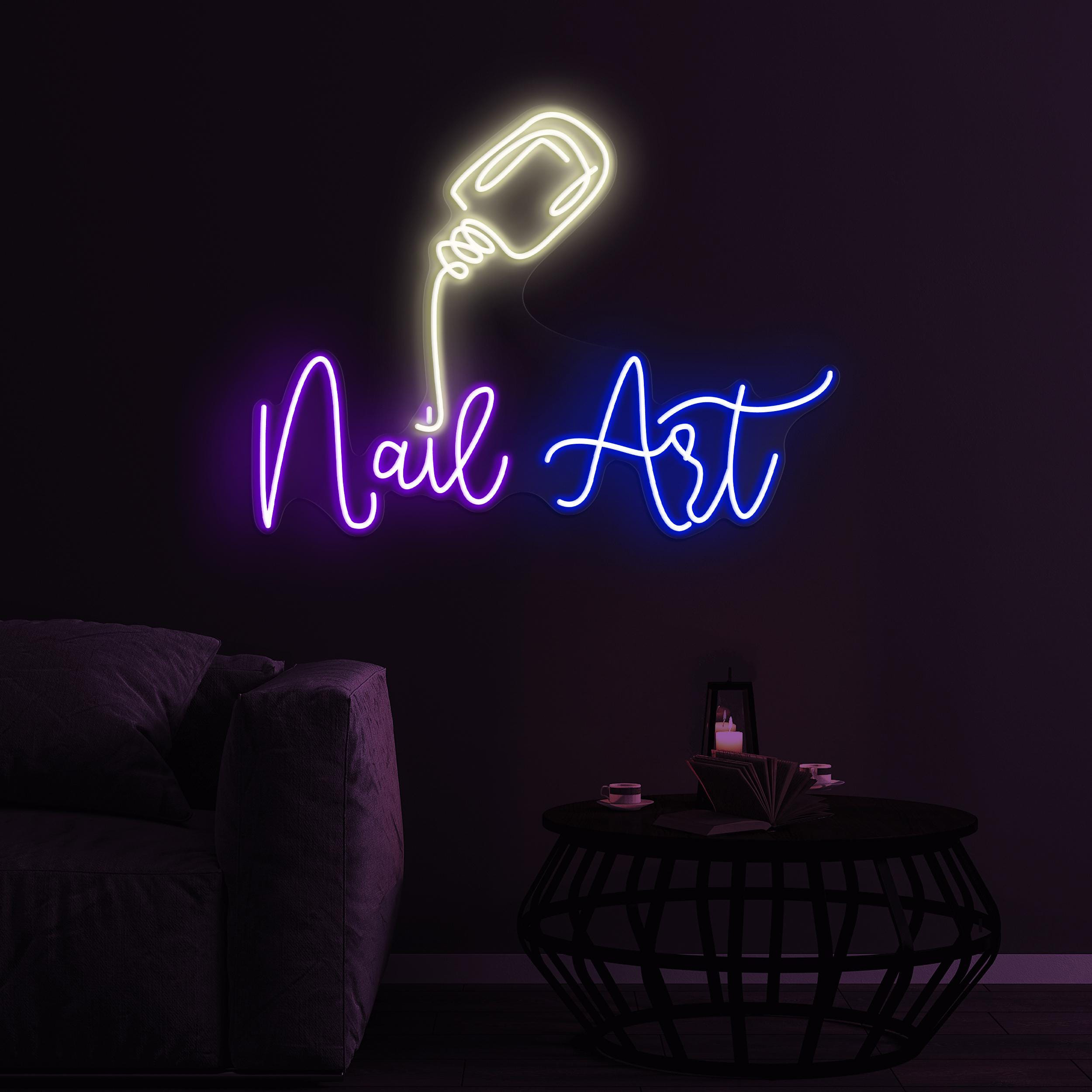 Nail Art Neon Sign, Nail Art LED Light, Nail Polish Sign, Manicure Shop Light, Nail Artist Home Decor, Beauty Salon Wall Art, Girls Room Art