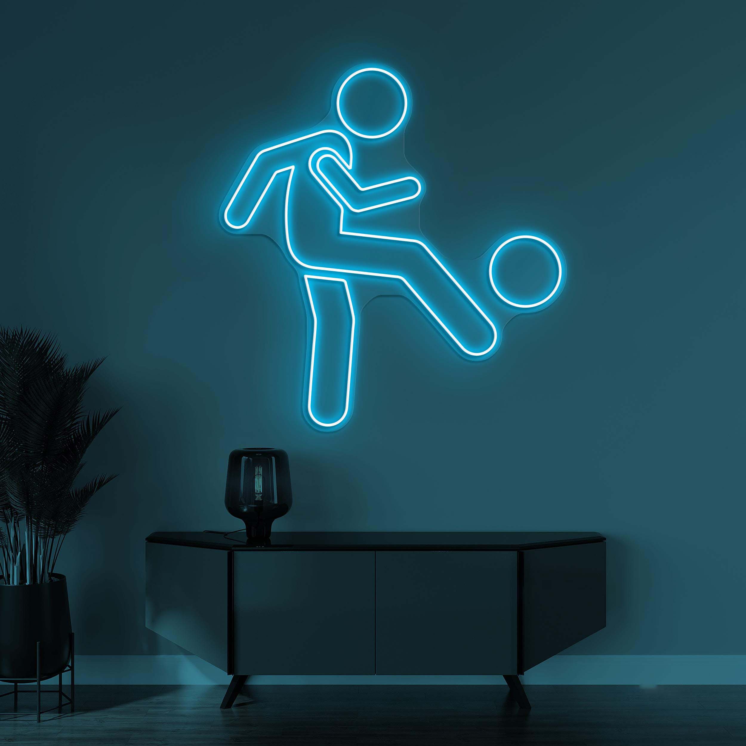 Football Player Neon Sign, Soccer Player LED Light, Football Kick Wall Decor, Sports Shop Wall Art, Game Room Neon Light, Custom Neon Sign