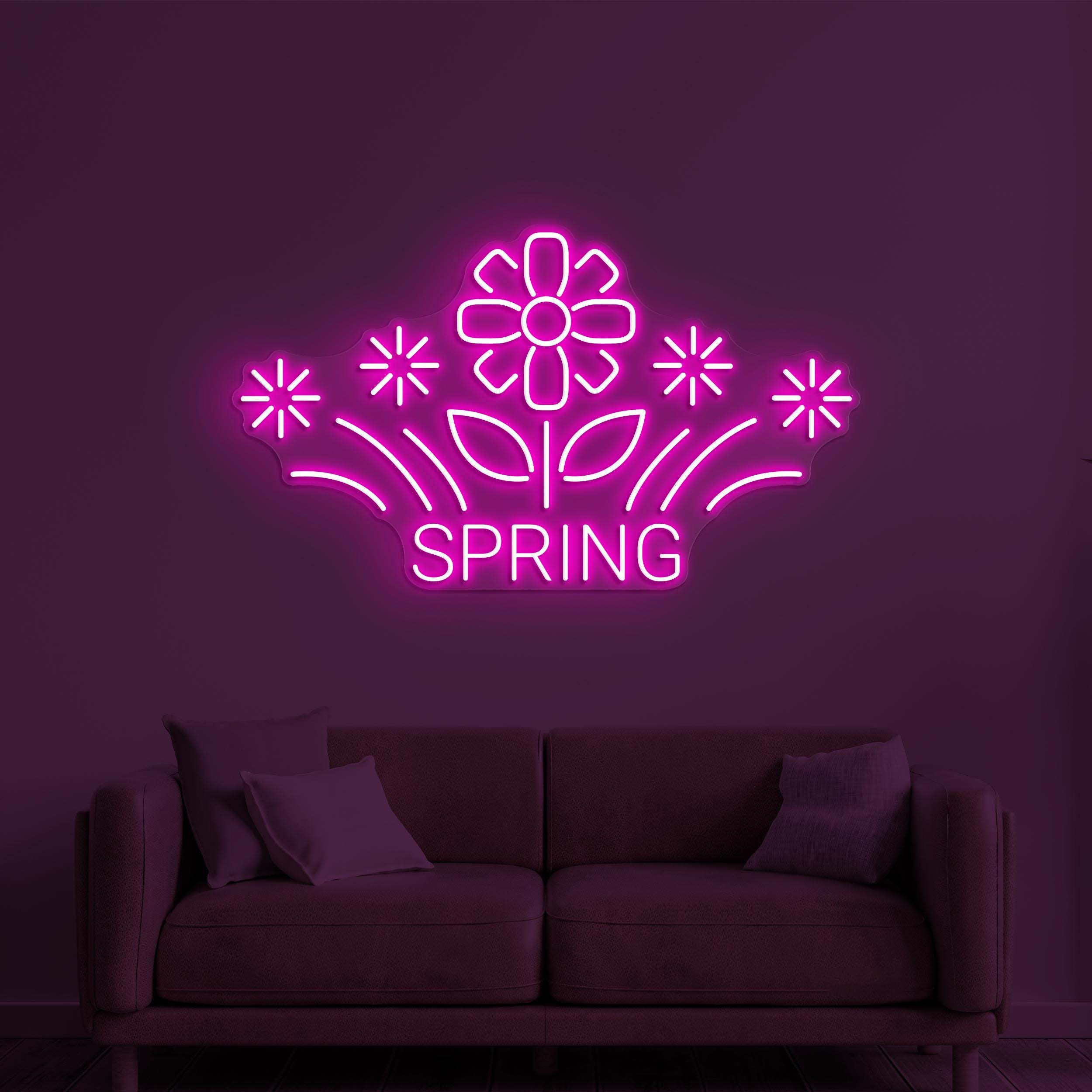 Spring Neon Sign, Spring Flower LED Light, Spring Logo Wall Decor, Flower Shop Wall Art, Springtime Neon Sign, Flowers Neon Wall Light, Gift