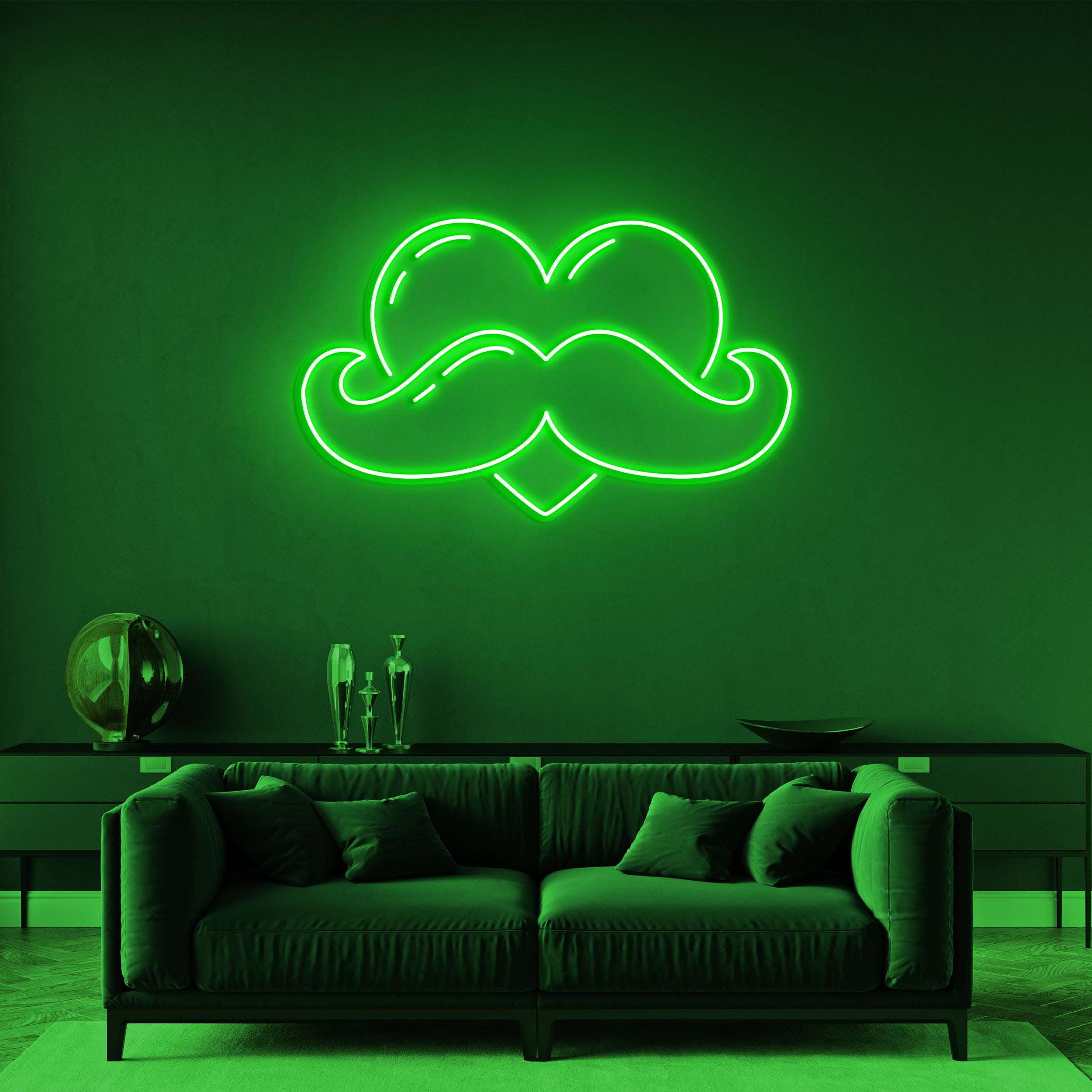 Moustache Heart Neon Sign, Father's Day Gift, Moustache Wall Light, Custom Neon Sign, Room Decor, Perfect Gift Idea for Dad, Neon Wall Art