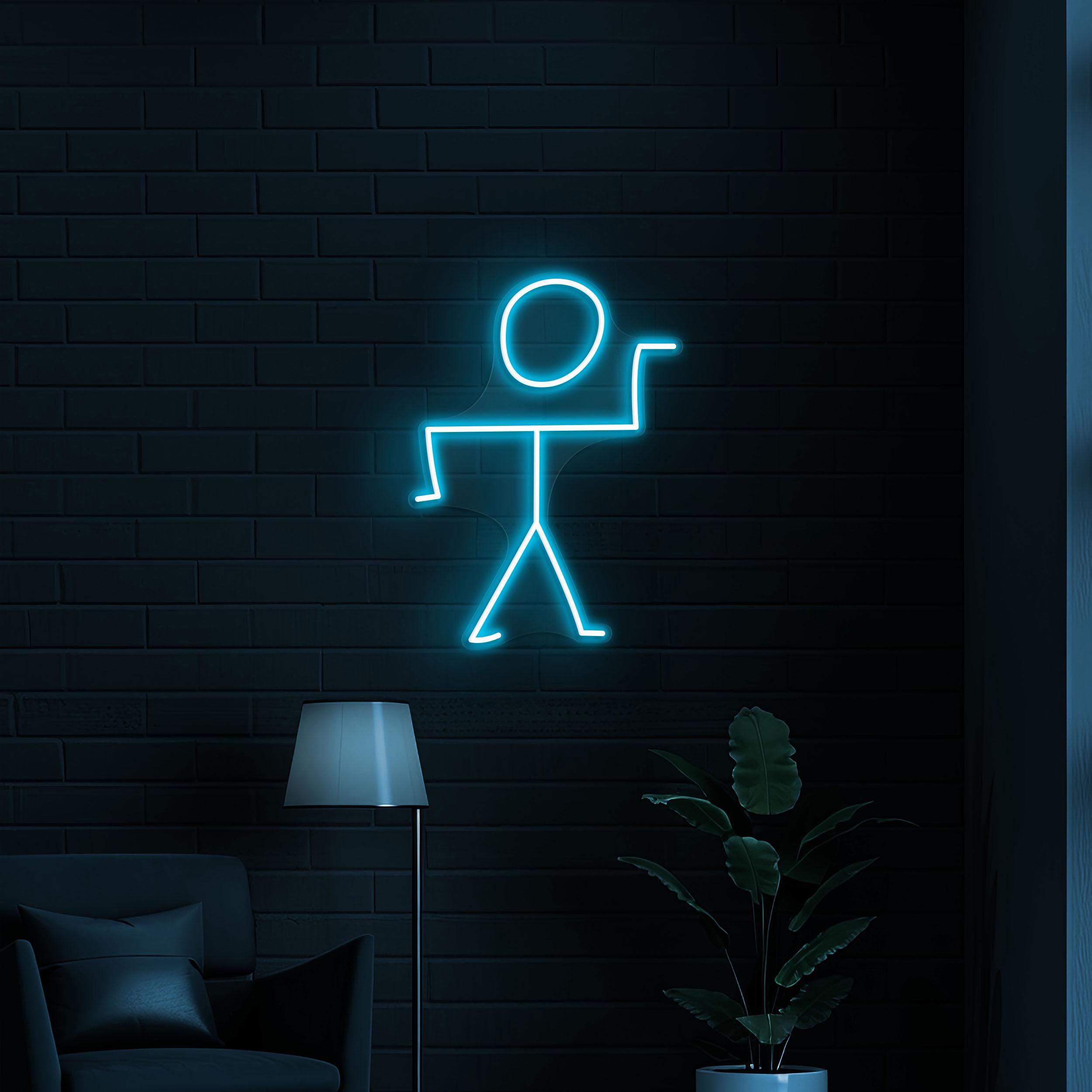 Stick Neon Sign, Stick Man led Light, Stick Man Decor, Dancing Sticky Man Sign, Funny Man Wall Art, Home Wall Decor, Party Decor, Gift idea