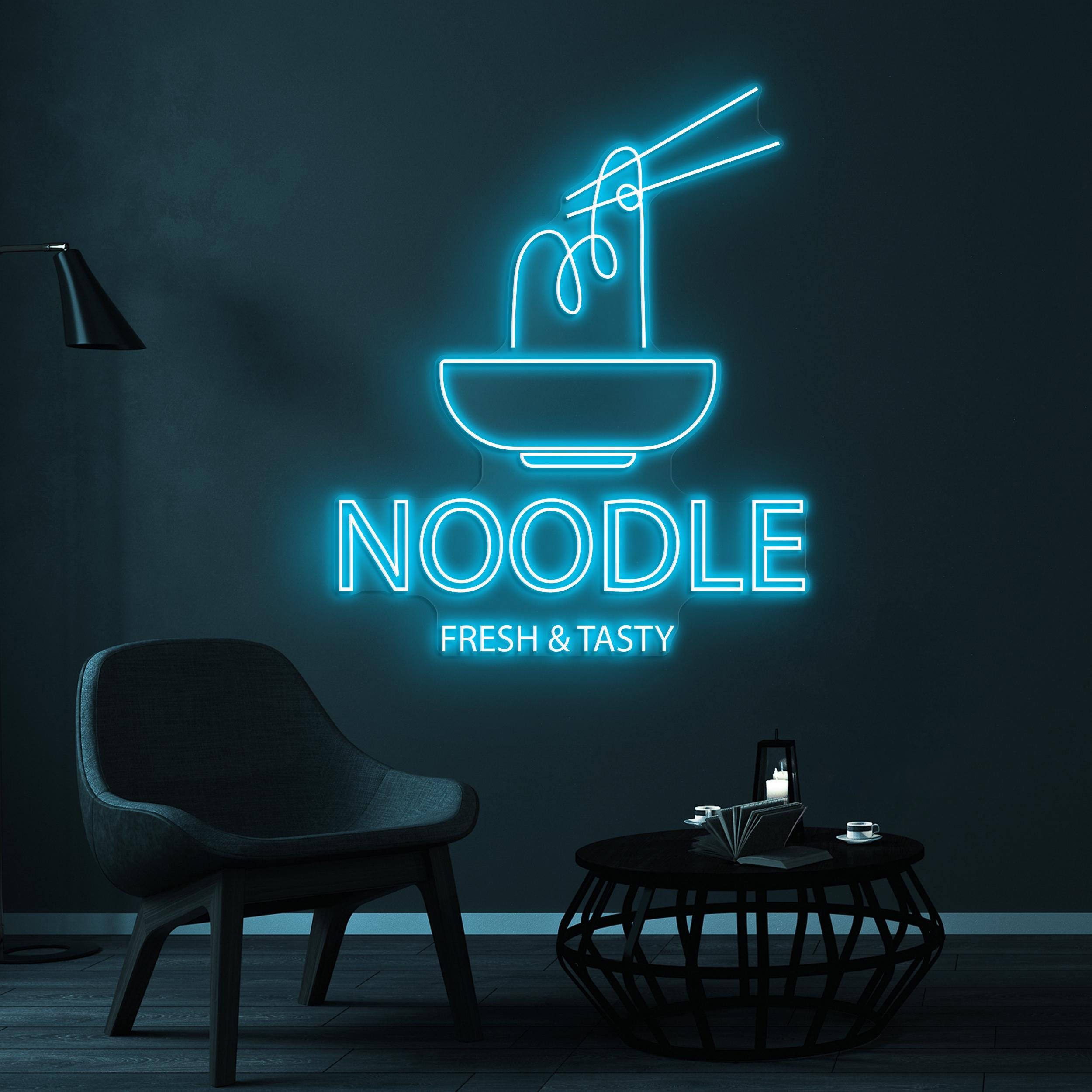 Noodles Neon Sign, Noodles LED Light, Fresh & Tasty Wall Decor, Noodles Bowl Wall Art, Kitchen Art, Ramen Shop Decor, Asian Restaurant Sign