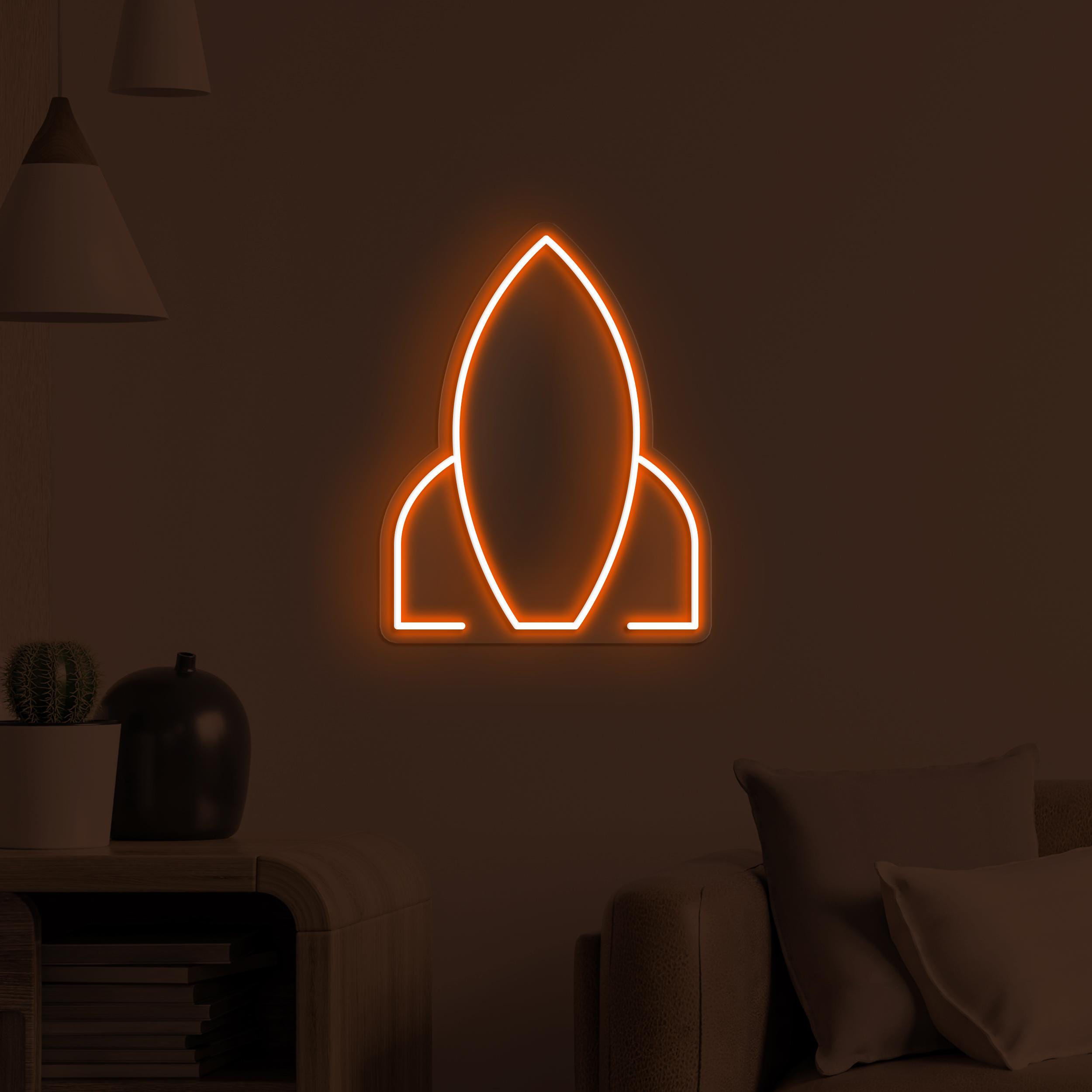 Rocket Neon Sign, Rocket LED Light, Rocket Launching Wall Art, Kids Room Wall Decor, Gaming Room Neon Light, Home Neon Art, Spacecraft Art