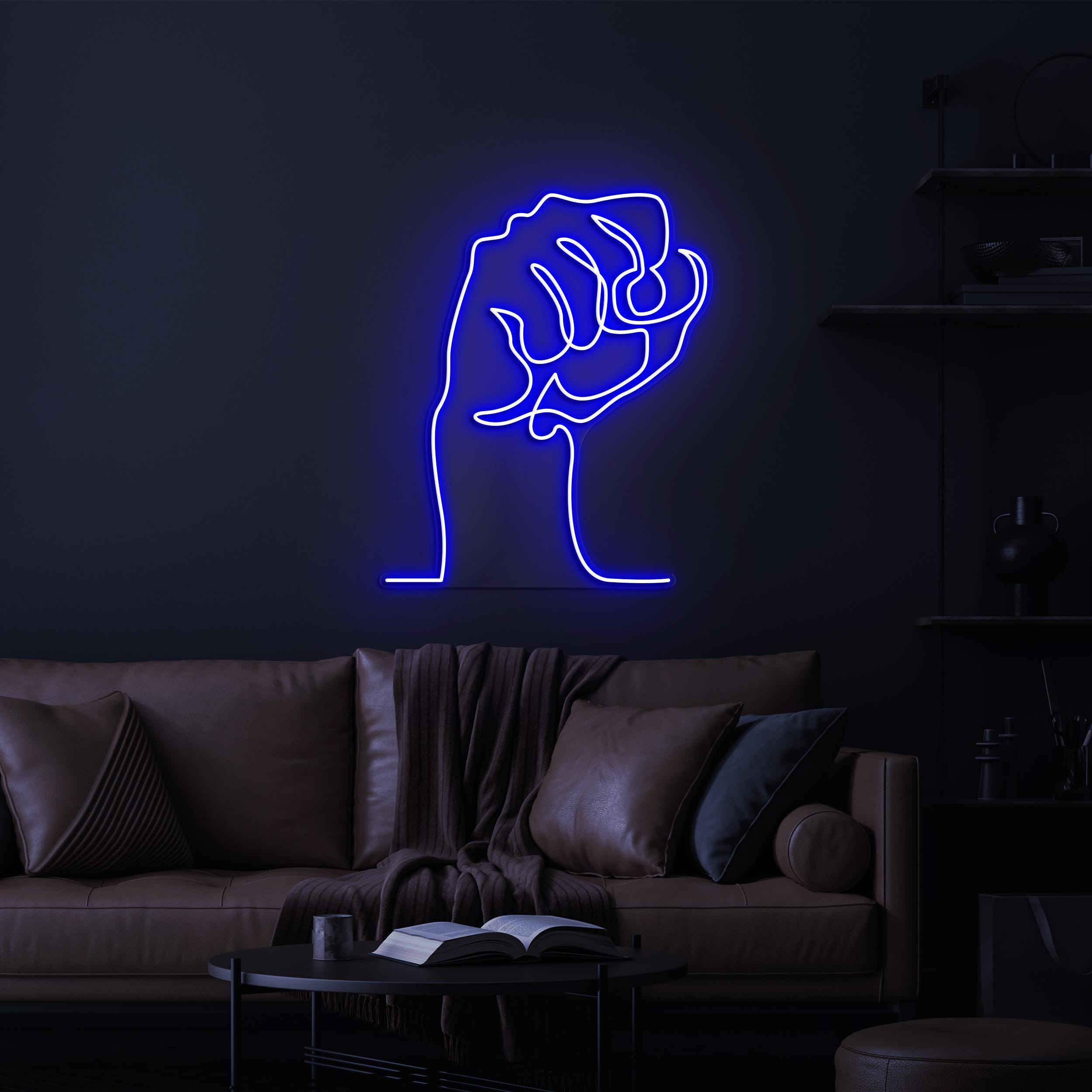 Raised Hand Neon Sign, Fist Hand LED Light, Raised Hand LED Naon Art, Custom Neon Sign, Home Wall Decor, Power to the People Neon Sign, Gift