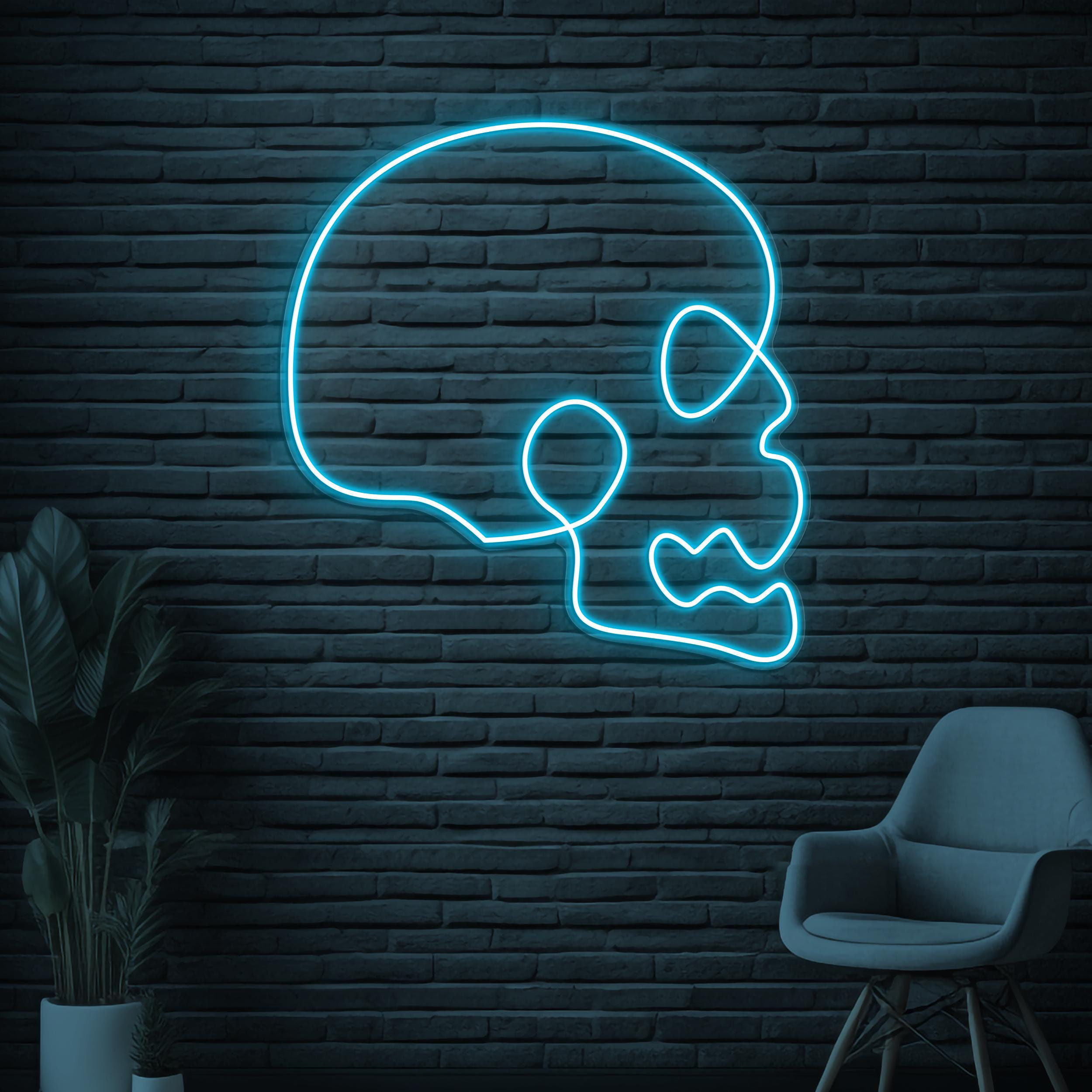 Skull Neon Sign, Skull LED Light, Skull Head Wall Decor, Spooky Neon Art, Grim Reaper Led Sign, Horror House Wall Art, Gothic Neon Sign