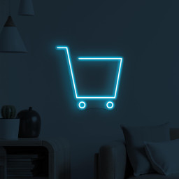 Shopping Cart Neon Sign, Shopping Cart LED Light, Shopping Trolley Wall Art, Shopping Mall Wall Decor, Retail Neon Light, Shopping Mart Sign