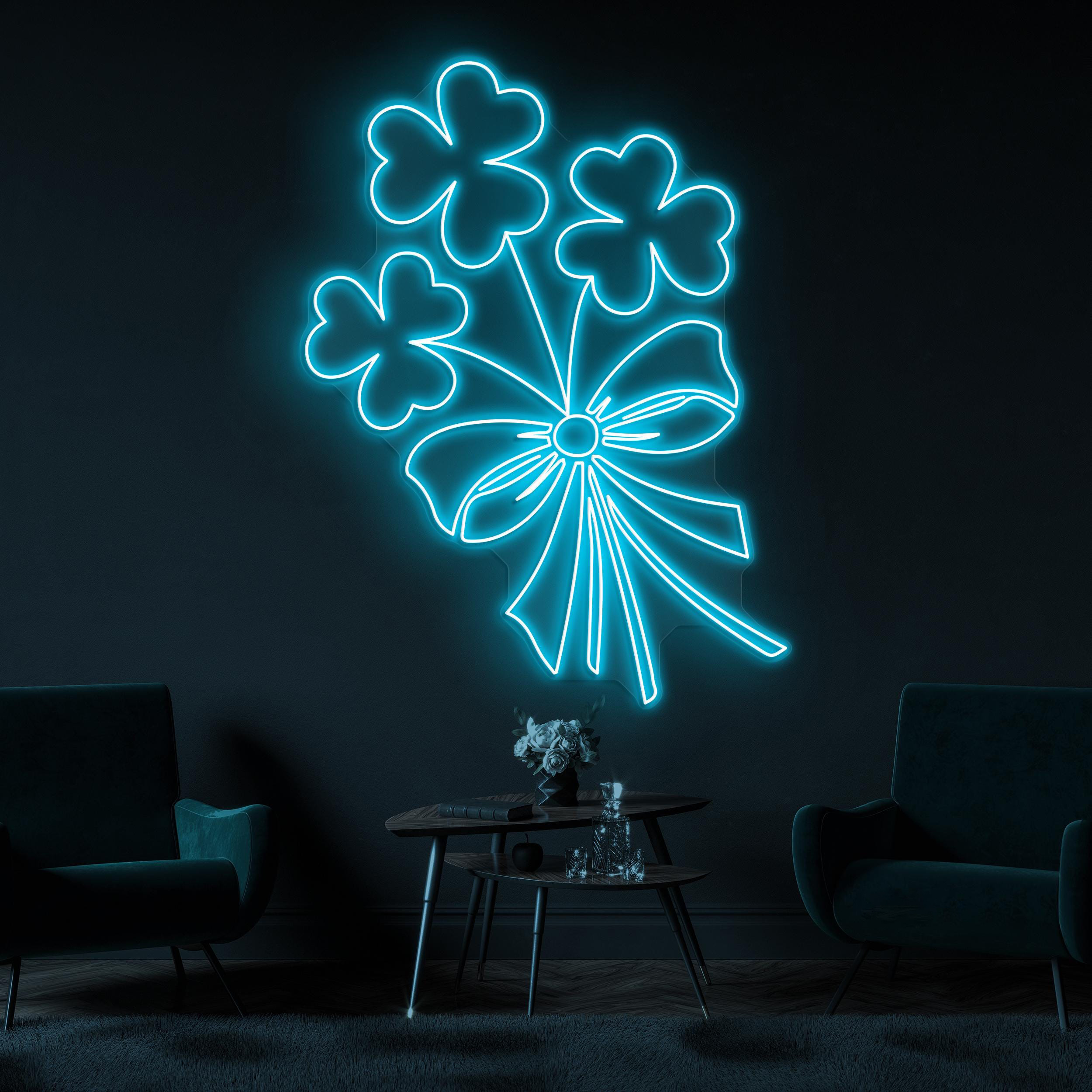 Shamrock Neon Sign, Shamrock LED Light, Clover Leaf Wall Art, Wedding Neon Light, Decor for Home, Party, Garden, Birthday, Gift For Couple