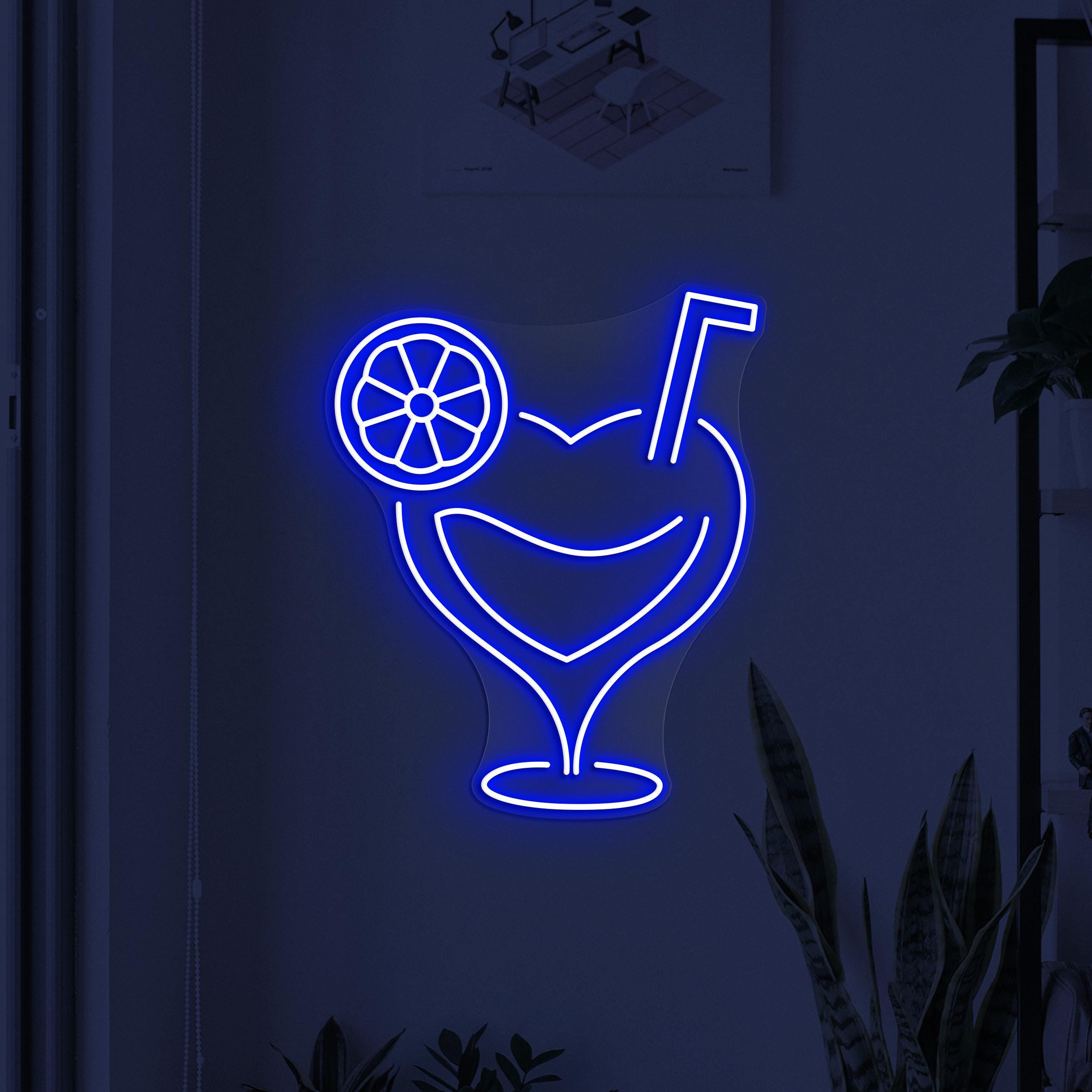 Cocktail Neon Sign, Cocktail Love LED Light, Cocktail Heart Wall Decor, Drink Corner Decor, Party Neon Light, Cafe Bar Sign, Drink Lime Art
