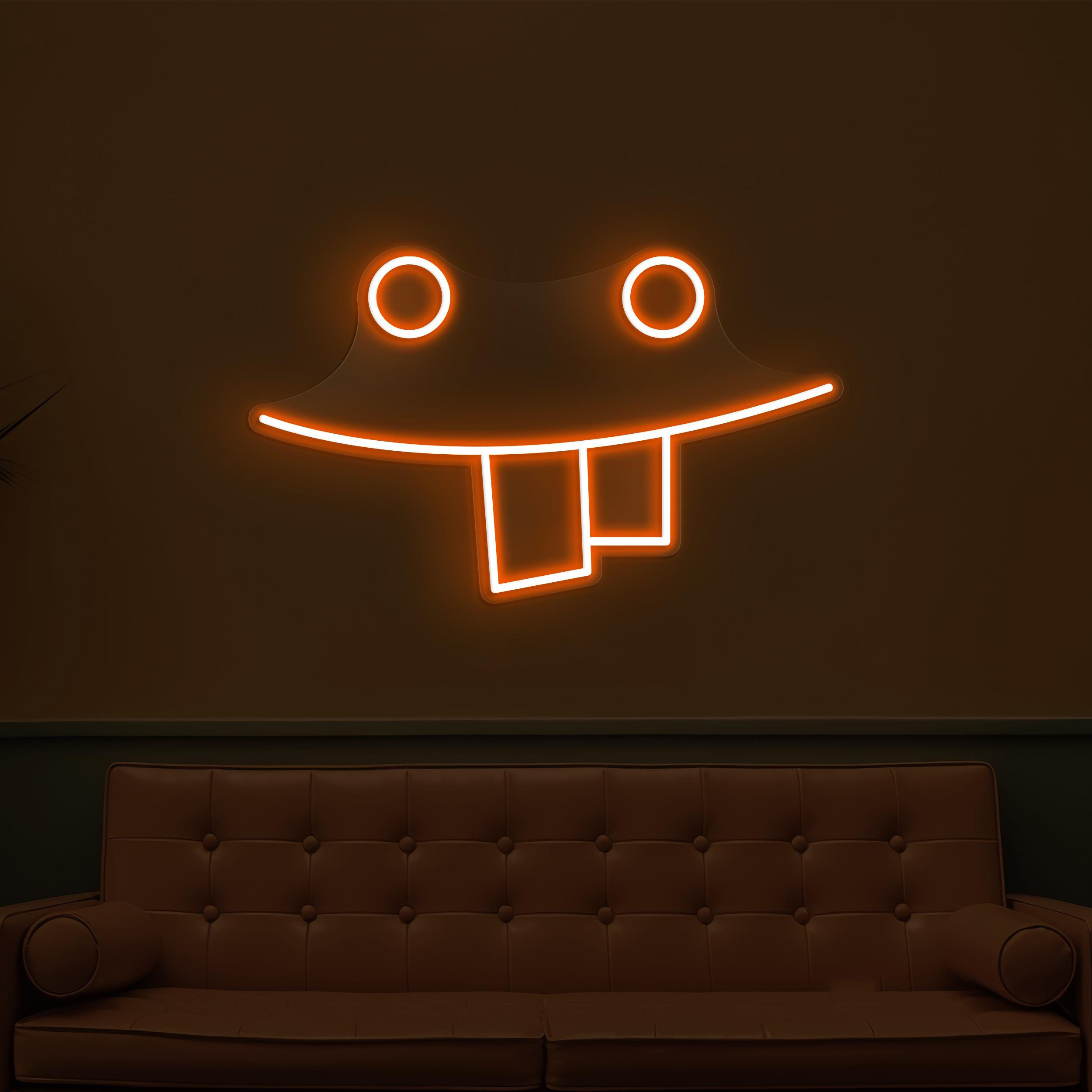 Funny Face Neon Sign, Funny Face LED Light, Teeth Emoji Wall Decor, Party Wall Art, Nursery Room Neon Light, Cafe and Bar Pub Wall Light