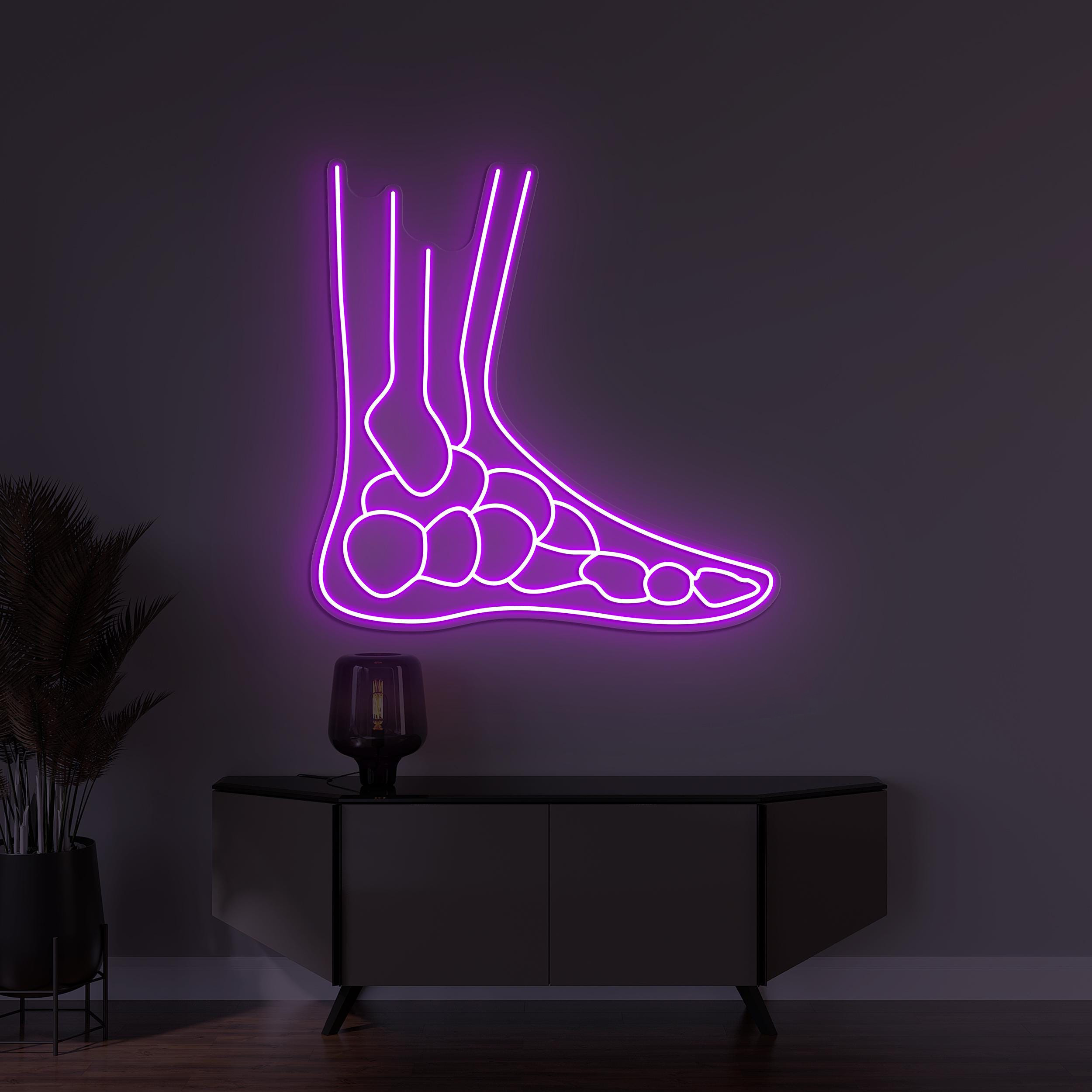 Foot Bones Neon Sign, Foot Bones LED Light, Foot Wall Decor, Hospital Wall Art, Personalized Sign, Medical Neon Art, Doctor Clinic Neon Sign